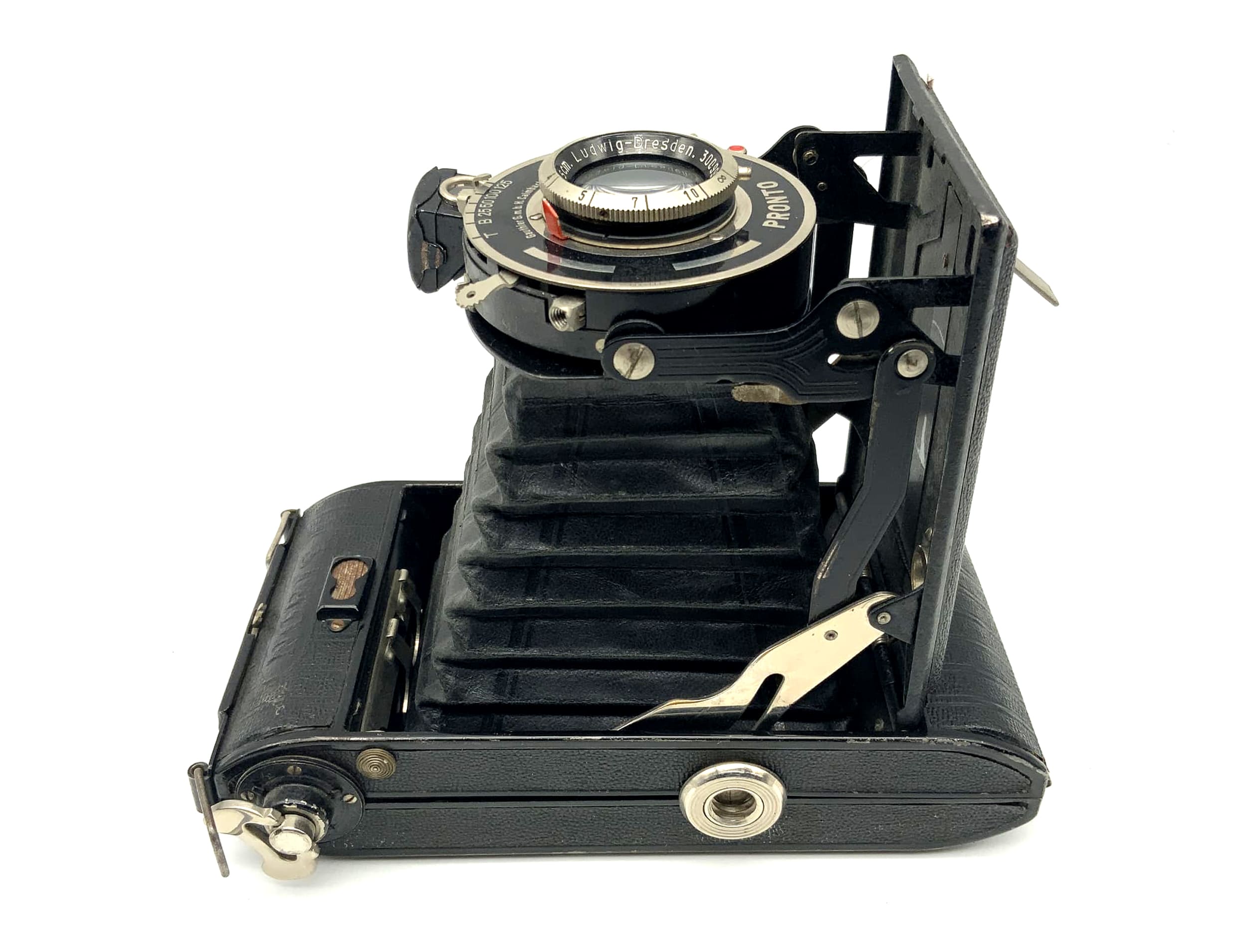 Noris Klappkamera mit Victar 1:4.5 F=10,5cm Ludwig Dresden Pronto