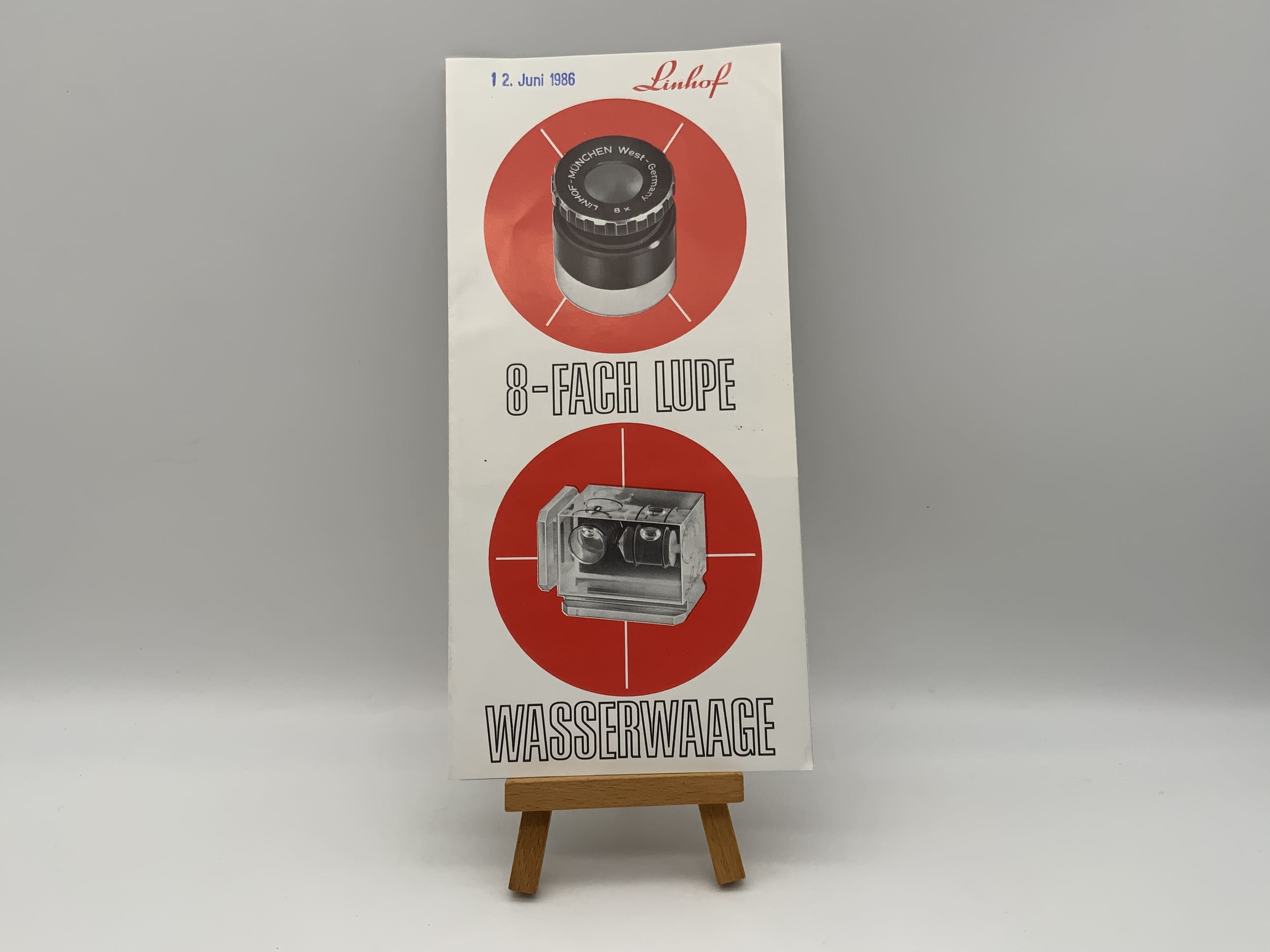 Linhof 8-Fach Lupe Wasserwage Prospekt Deutsch