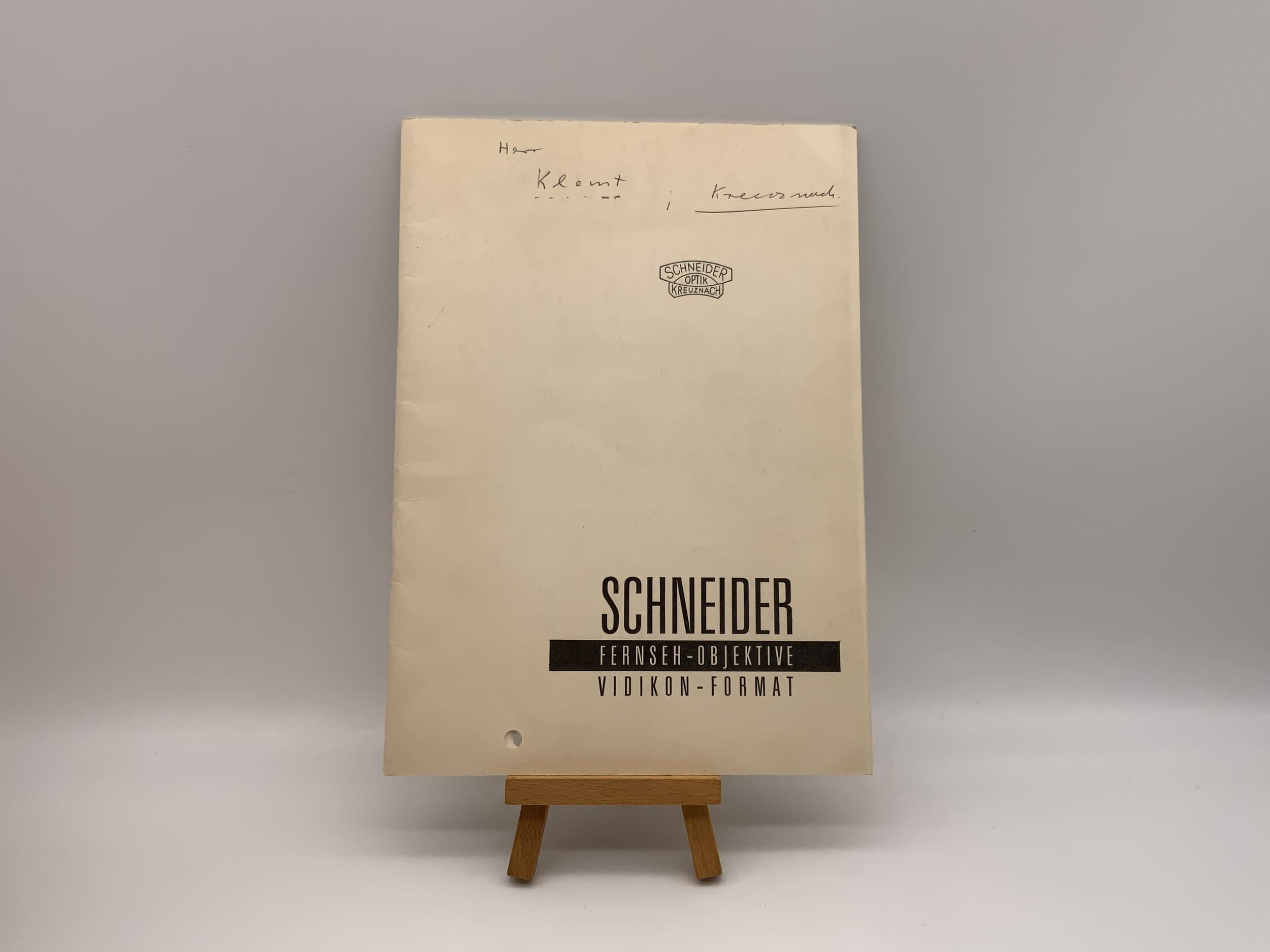 Schneider Optik Kreuznach Fernseh-Objektive Vidikon-Format Broschüre Deutsch