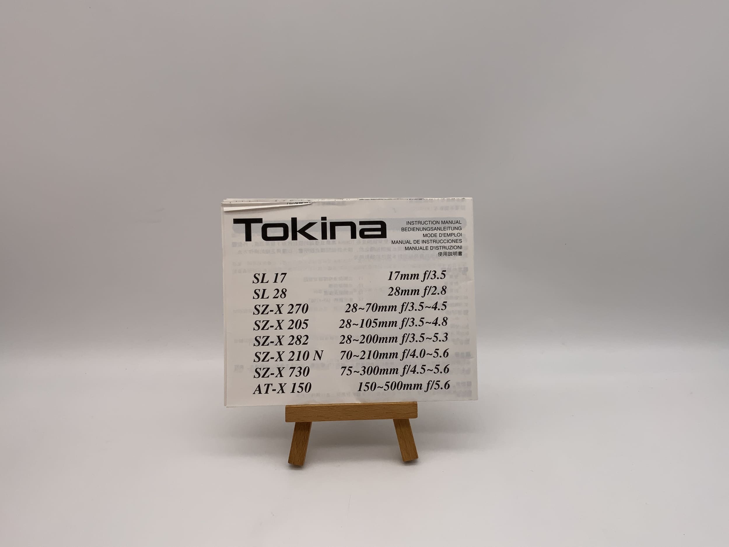 Tokina SL 17/SL 28/SZ-X 205 Bedienungsanleitung Deutsch