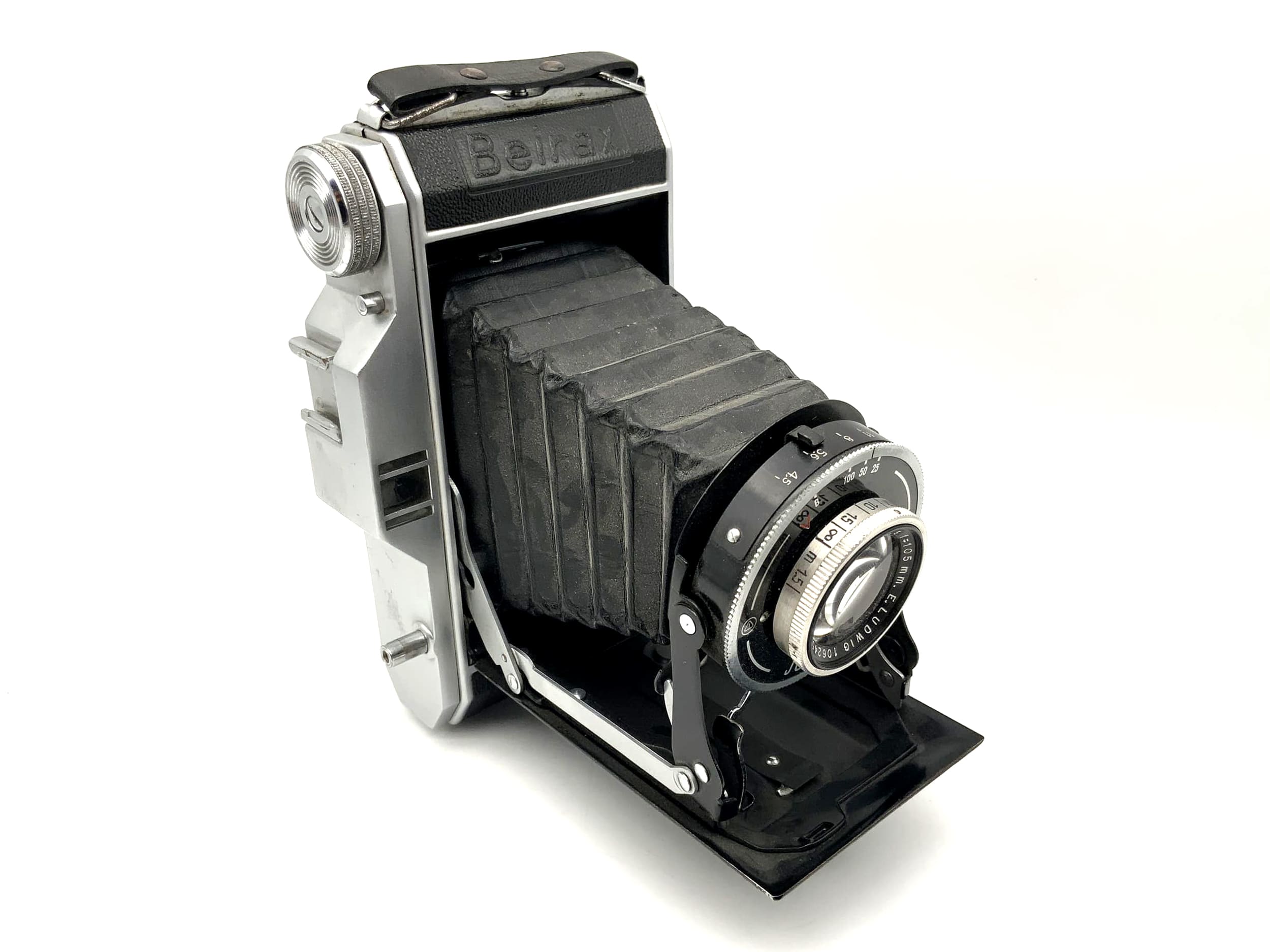 Beier Beirax Klappkamera mit E.Ludwig Meritar 1:4.5 f=105mm Junior