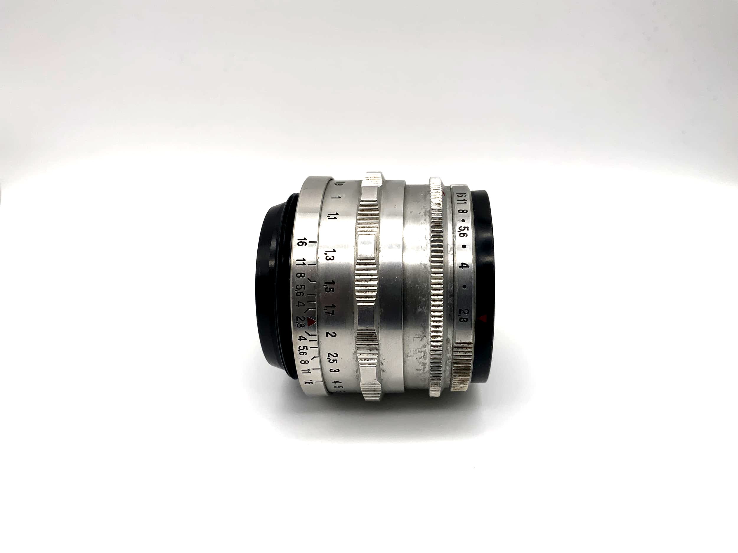 Carl Zeiss 50mm 1:2.8 Objektiv Tessar red T Q1 compact 14 Blades Lens (M42)