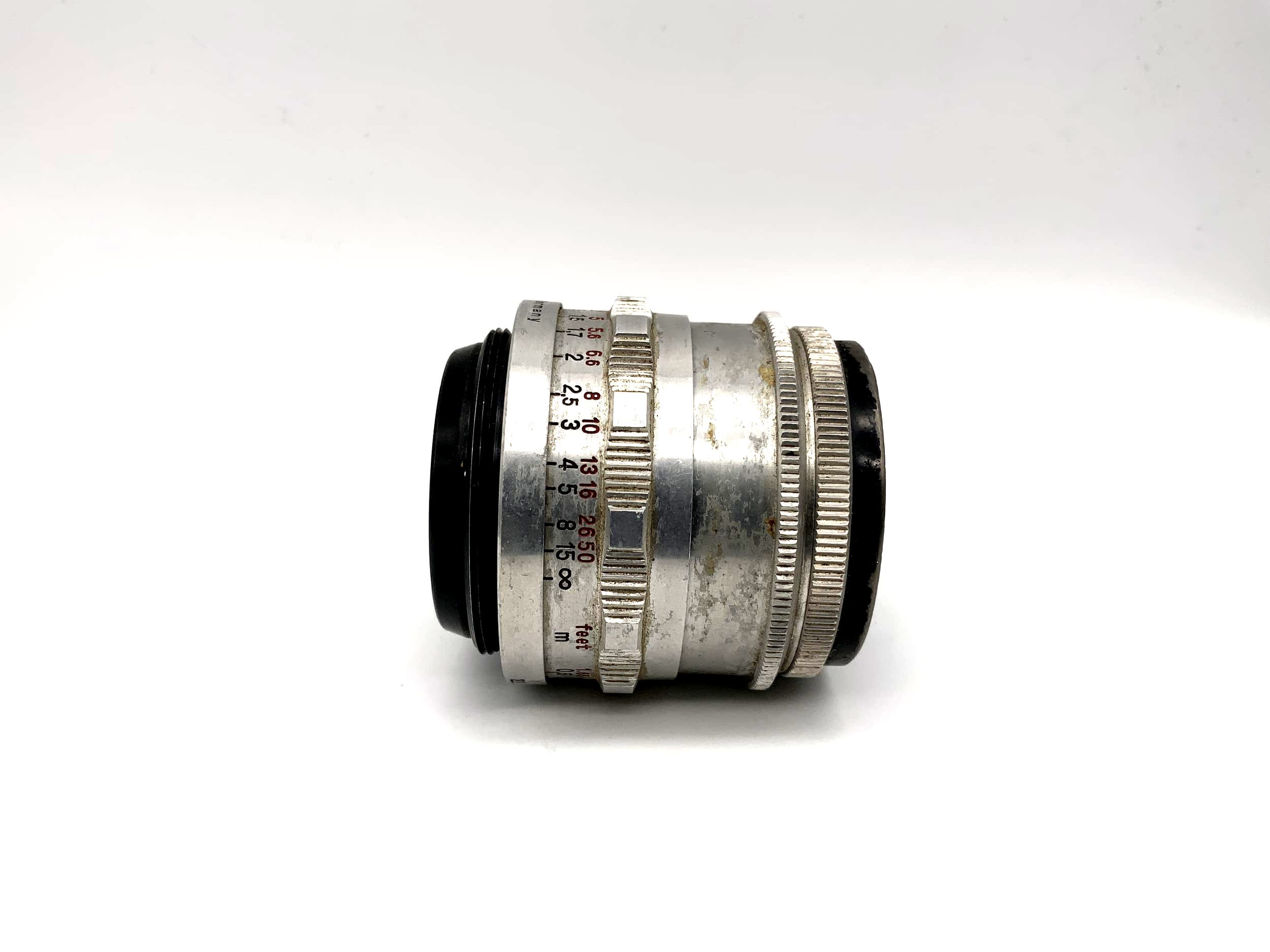 Carl Zeiss 50mm 1:3.5 Objektiv Tessar Q1 compact red T 14 Blades Lens (M42)