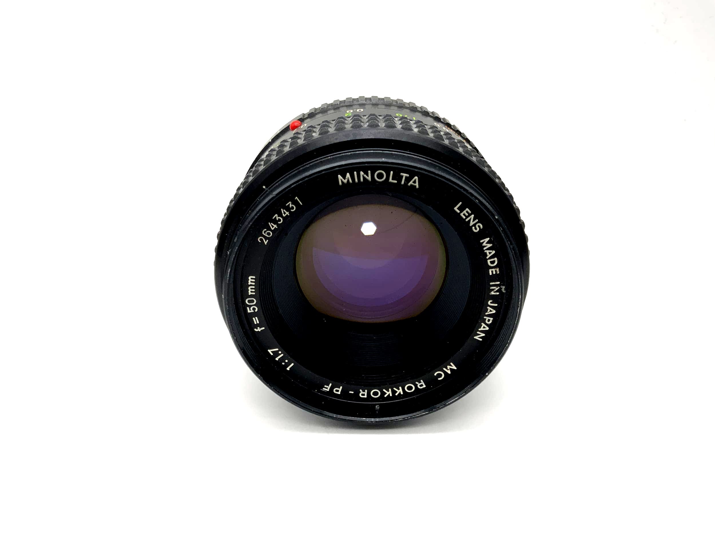 Minolta 50mm 1:1.7 Objektiv MC Rokkor-PF Kamera Lens (Minolta MD) Blende!