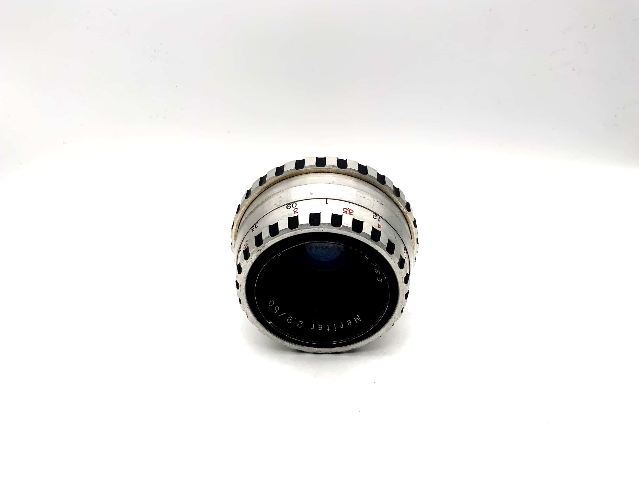 E.Ludwig 50mm 1:2.9 Objektiv Meritar Alu Kamera Lens (Exa) Pilz!