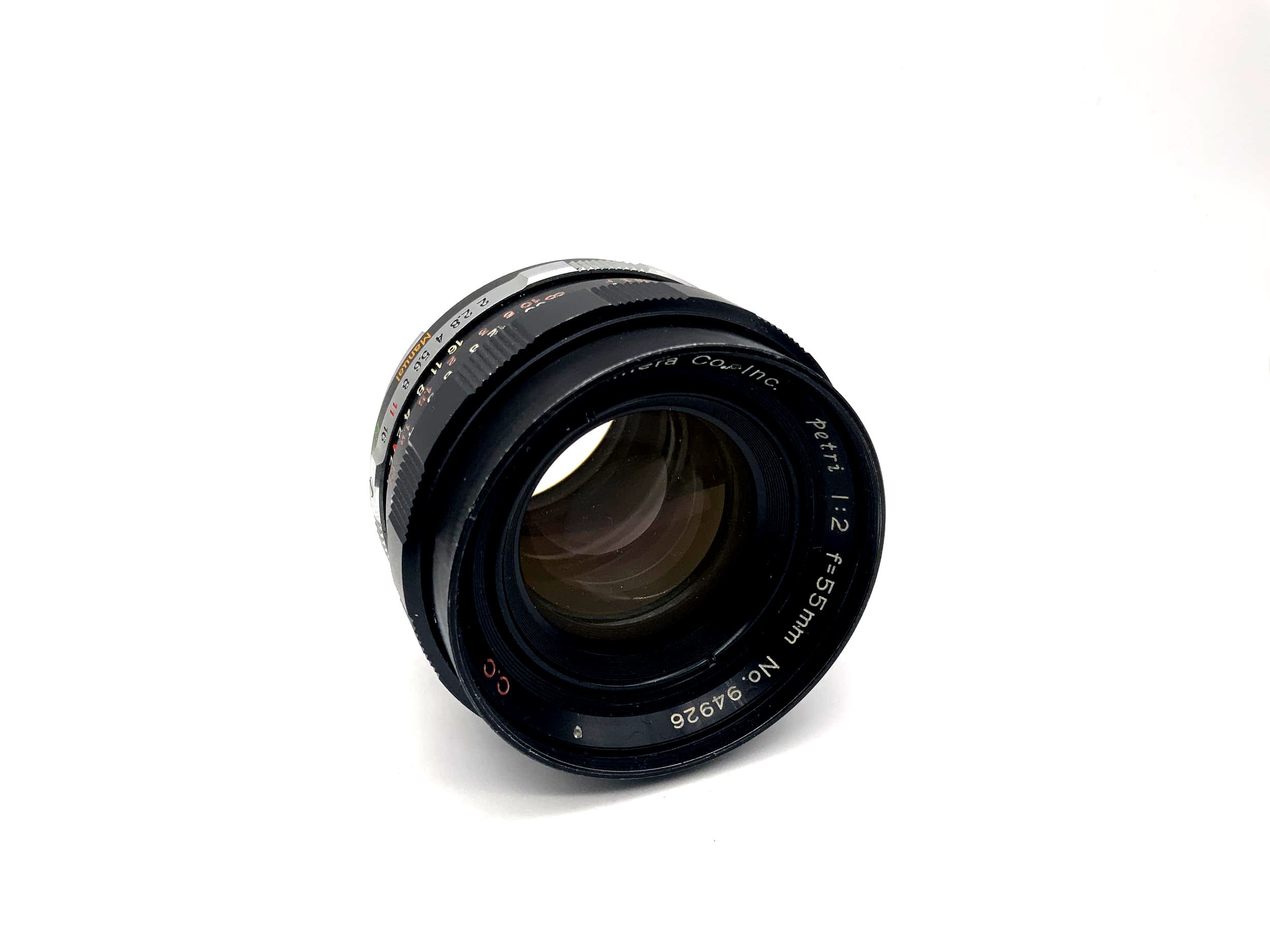 Petri 55mm 1:2 Objektiv red C.C Kamera Lens (Petri Bajonett)