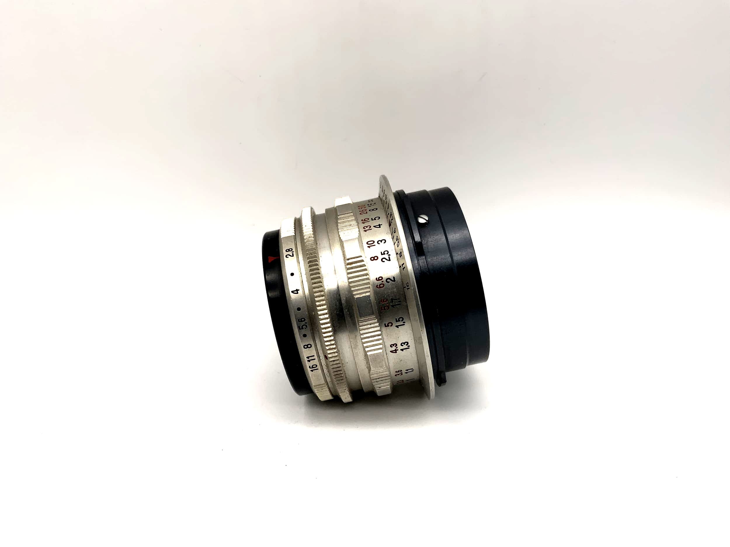 Carl Zeiss 50mm 1:2.8 Objektiv Tessar red T 12 Blades Kamera Lens (Praktina)