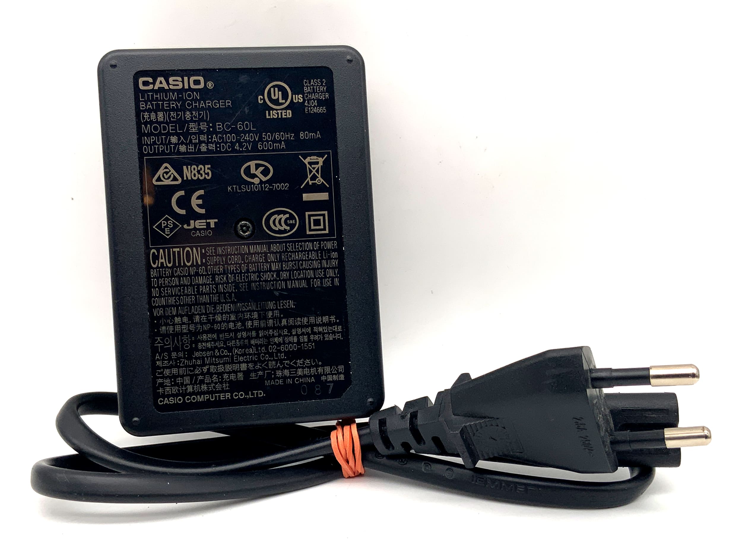 Casio BC-60L Ladegerät NP‑60 Battery Charger Power Adaptor