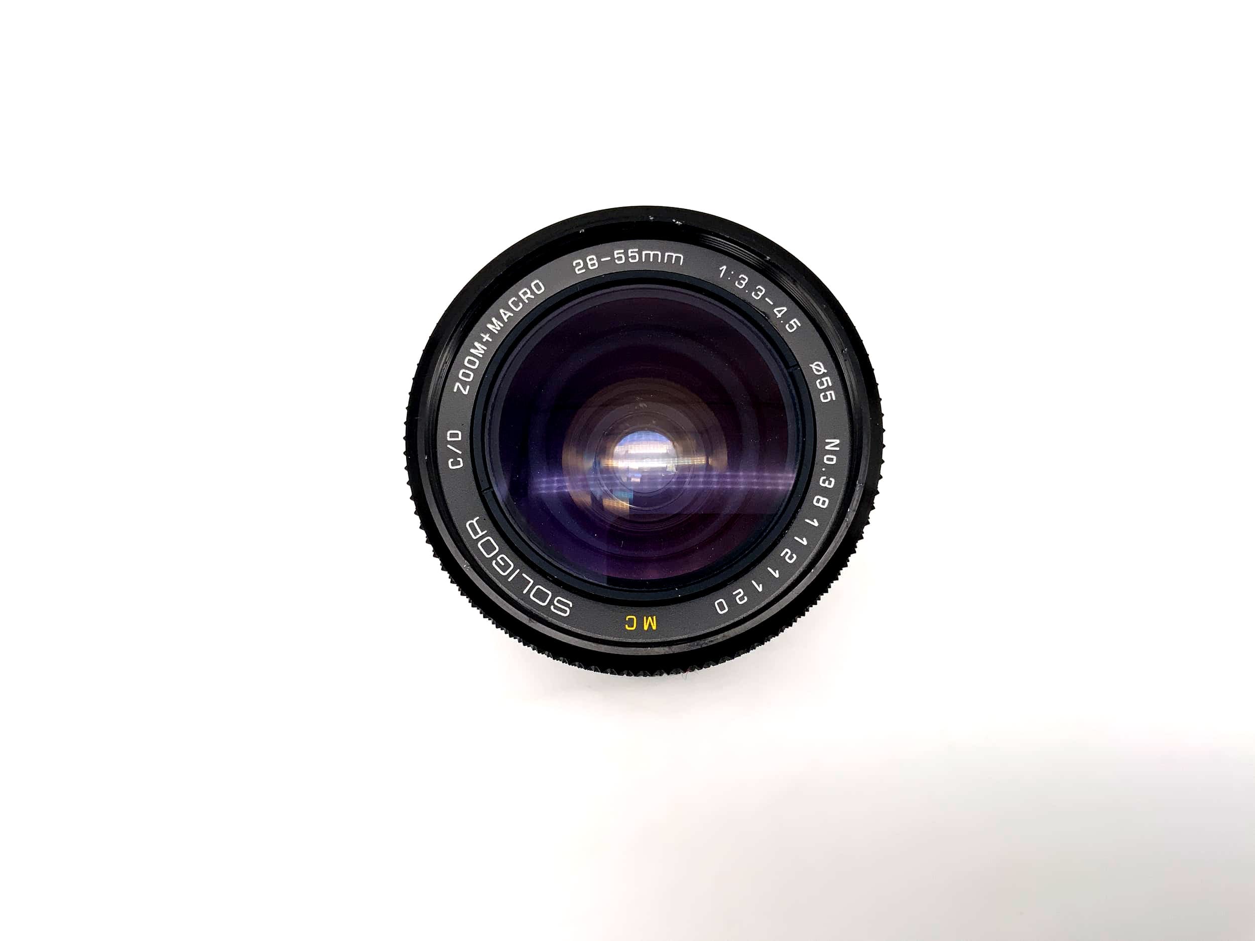 Soligor 28-55mm 1:3.3-4.5 Objektiv C/D Zoom + Macro MC Kamera Lens (Minolta MD)