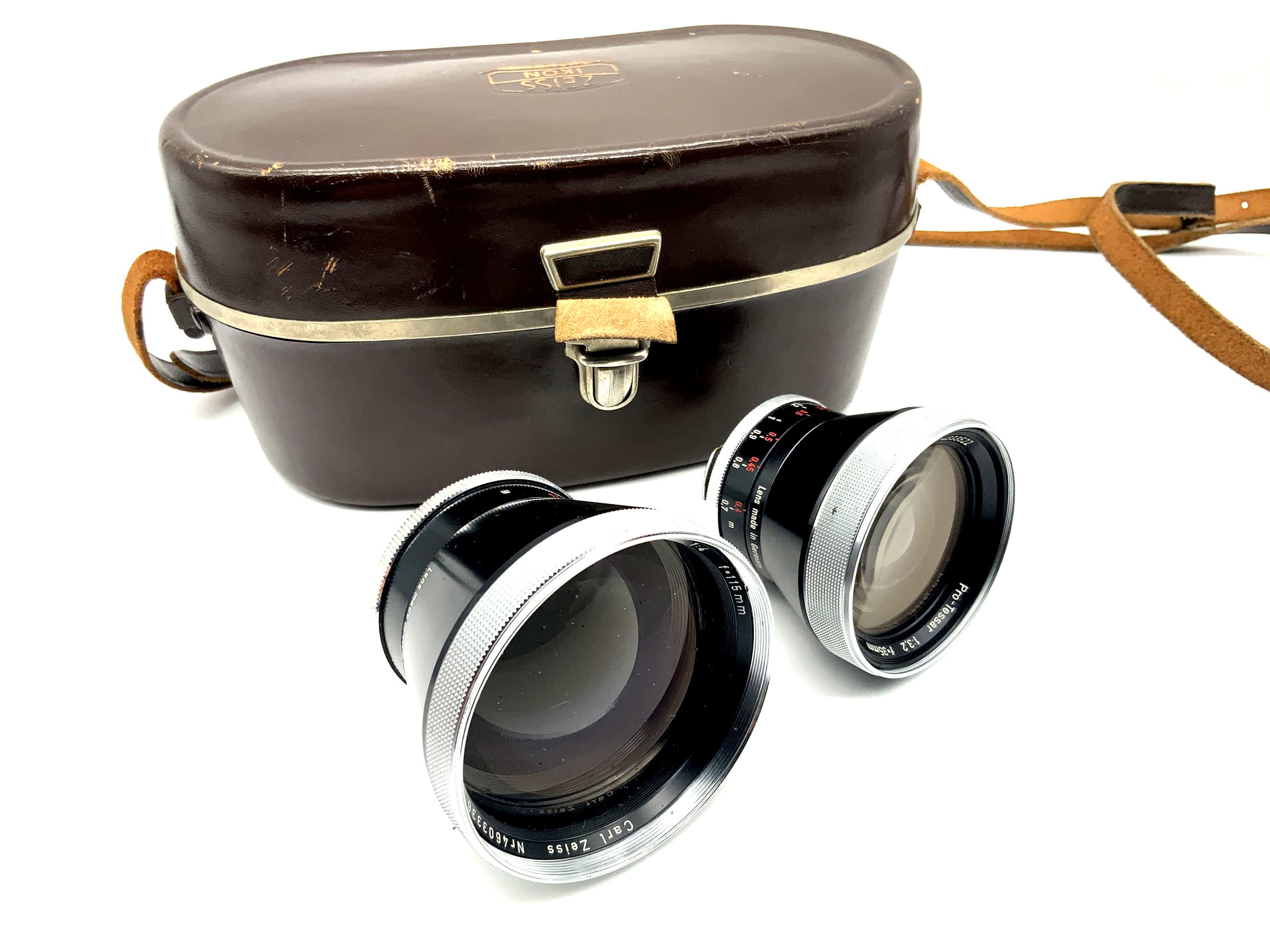 Carl Zeiss 35mm & 115mm 1:3.2 & 4 Objektiv Pro Tessar für Contaflex Lens (DKL)