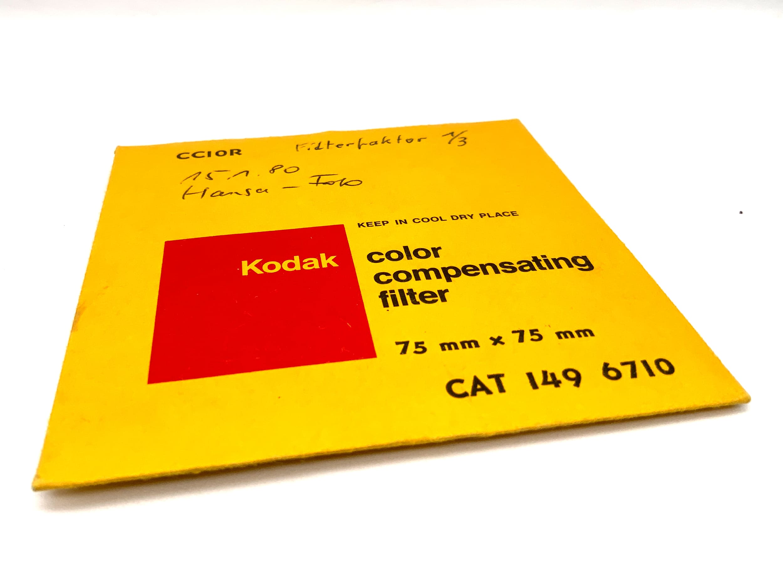 Kodak CC10R Color Compensating Filter   Filter 75mm x 75mm Rechteckig