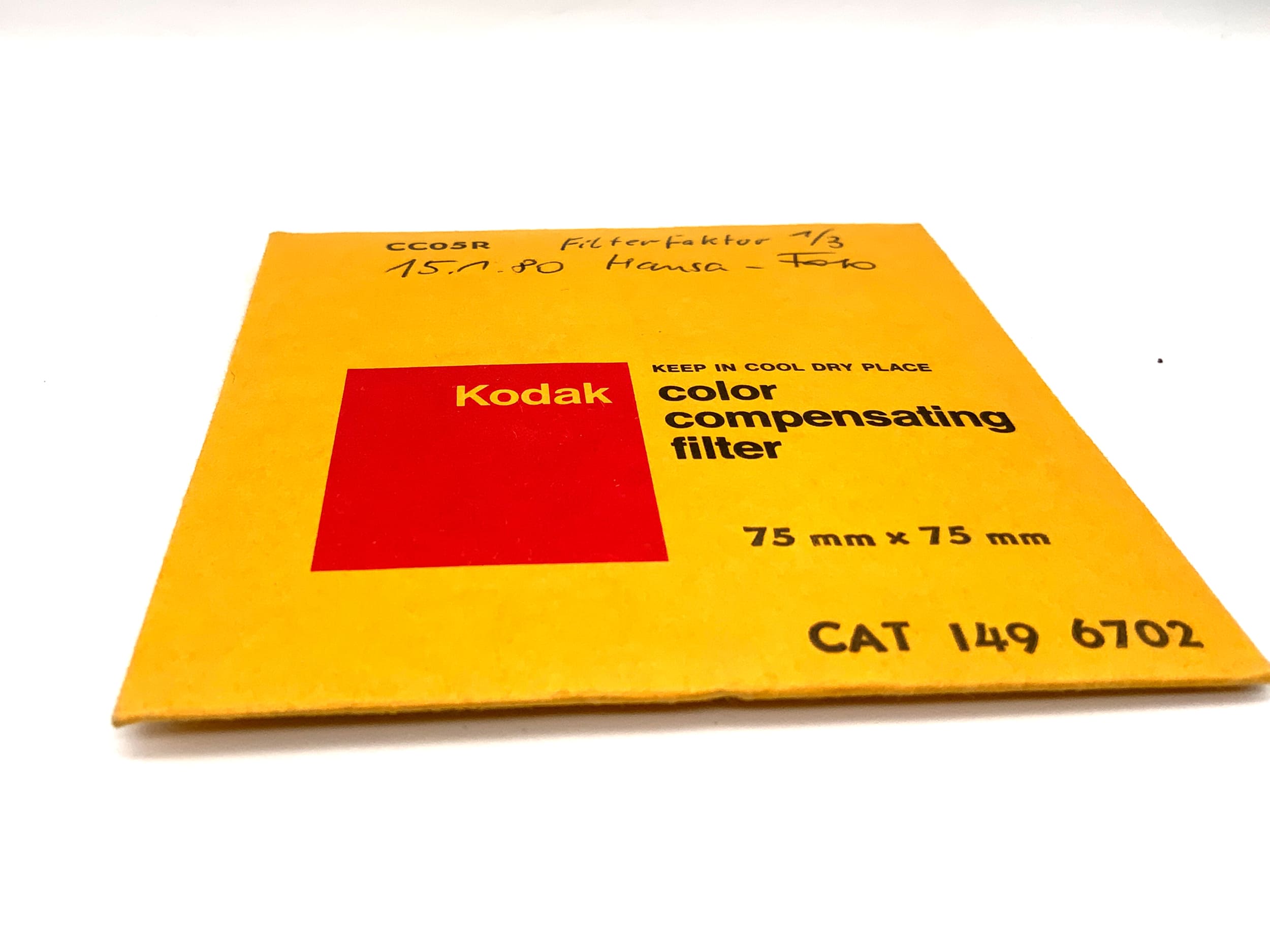 Kodak CC05R Color Compensating Filter   Filter 75mm x 75mm Rechteckig