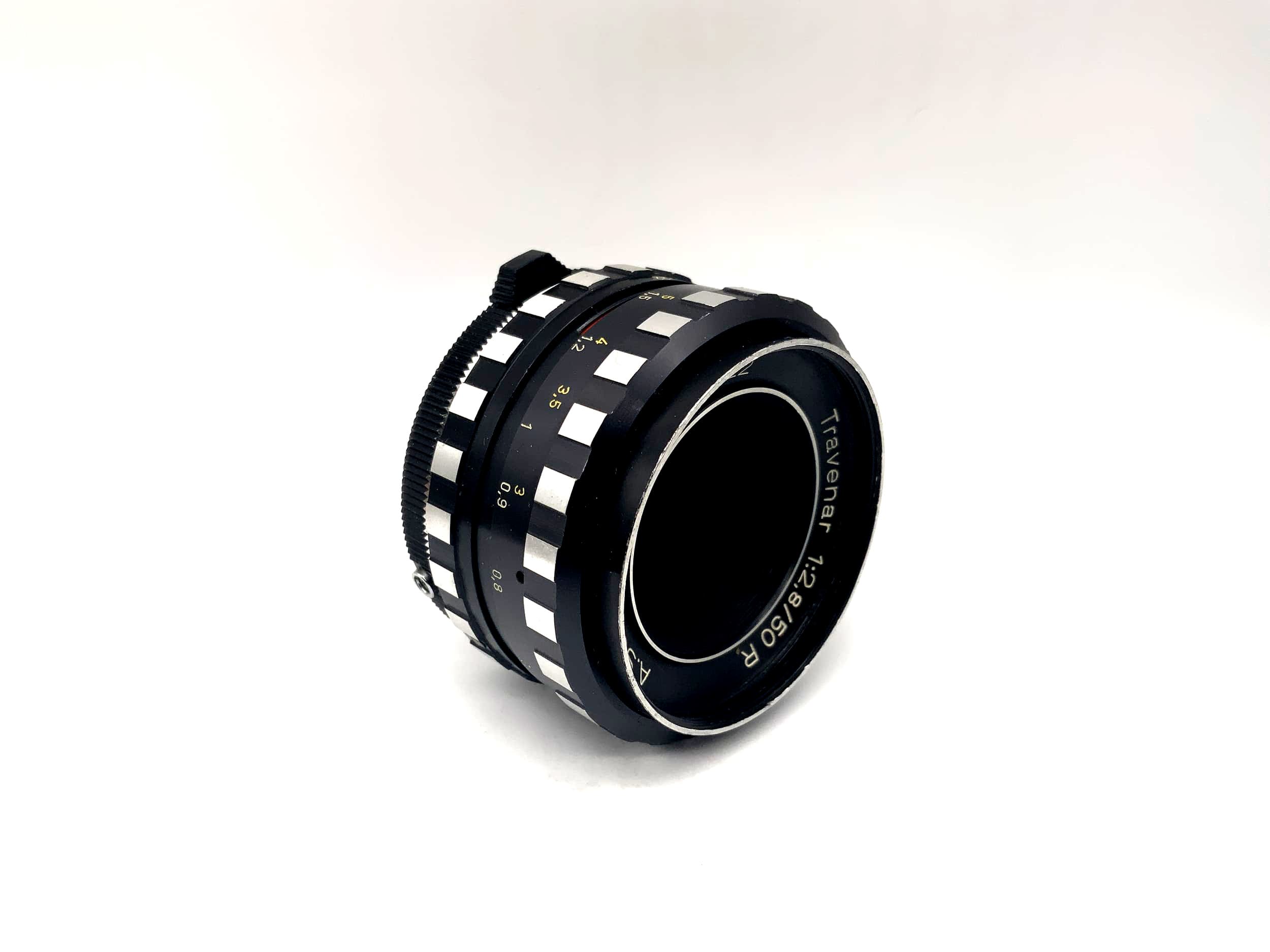 A.Schacht Ulm 50mm 1:2.8 Objektiv Travenar R Zebra Kamera Camera Lens (M42)
