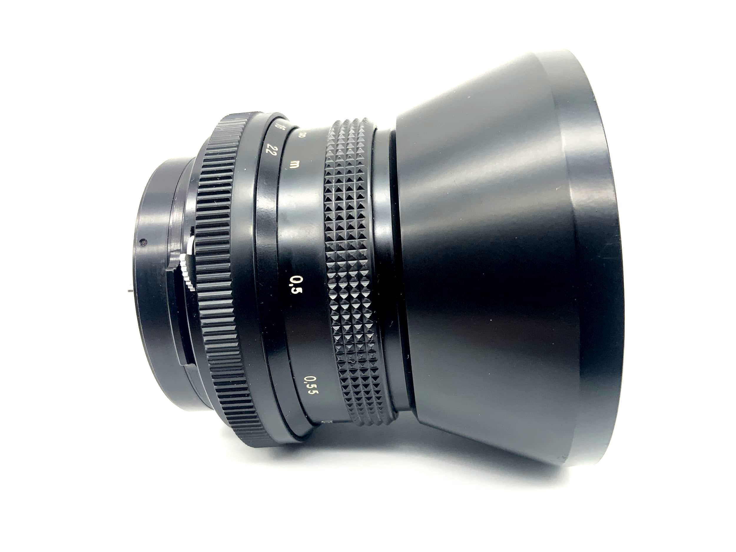 Carl Zeiss 50mm 1:4 Objektiv Flektogon MC Multi Coated (Pentacon Six) Text lesen