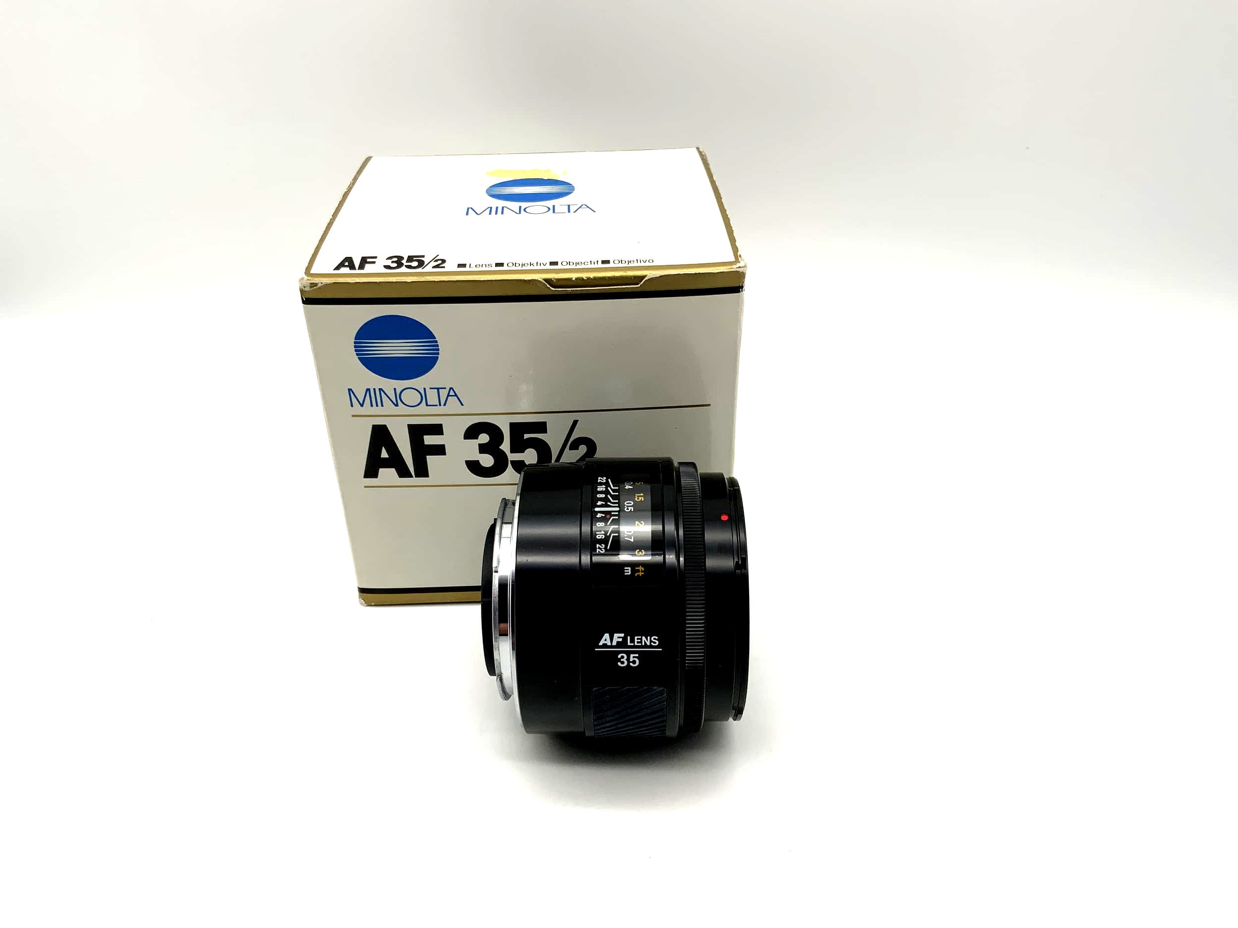 Minolta 35mm 1:2 Objektiv AF Lens mit OVP Kamera Camera Lens (Minolta AF/Sony A)