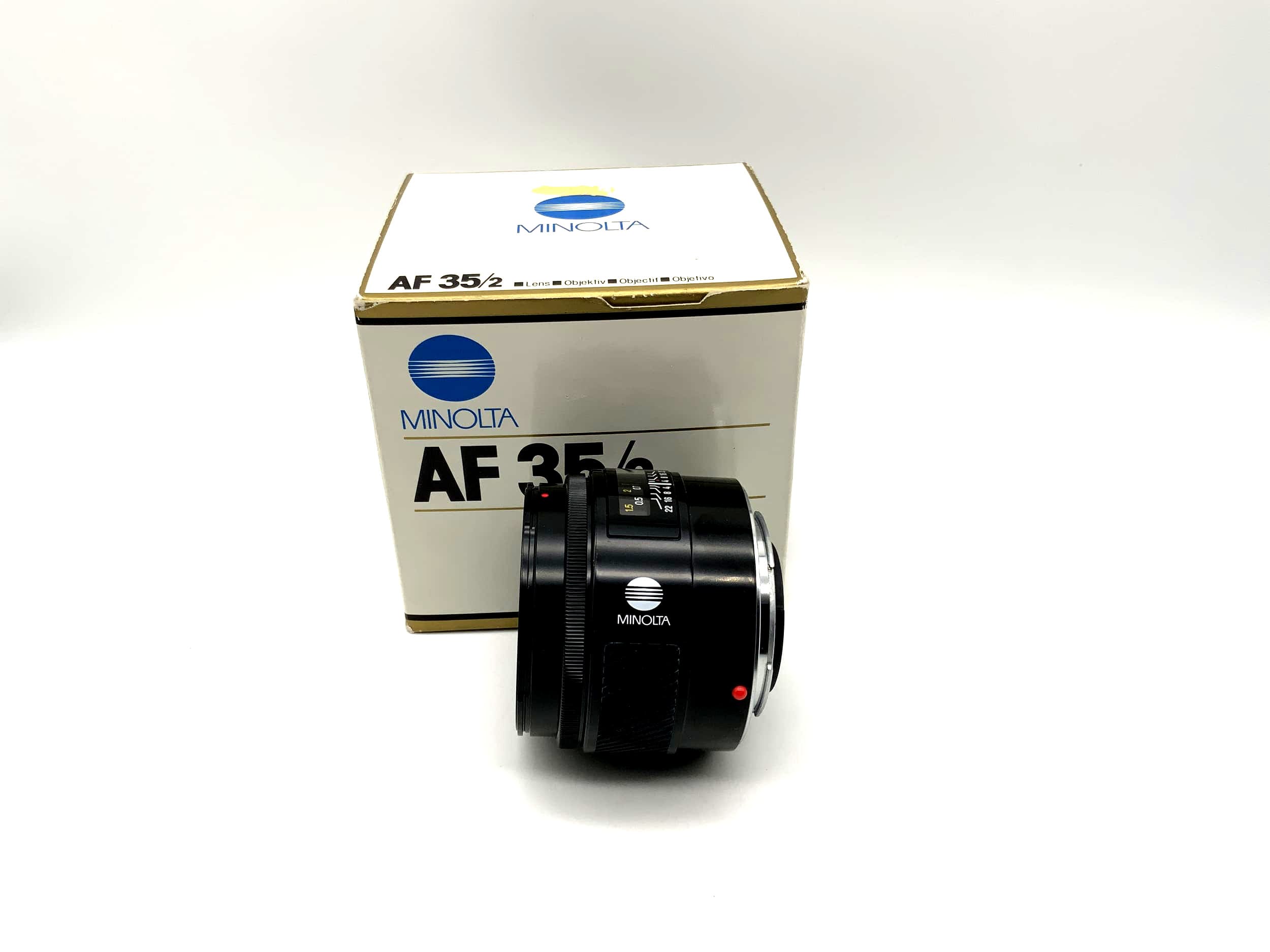 Minolta 35mm 1:2 Objektiv AF Lens mit OVP Kamera Camera Lens (Minolta AF/Sony A)