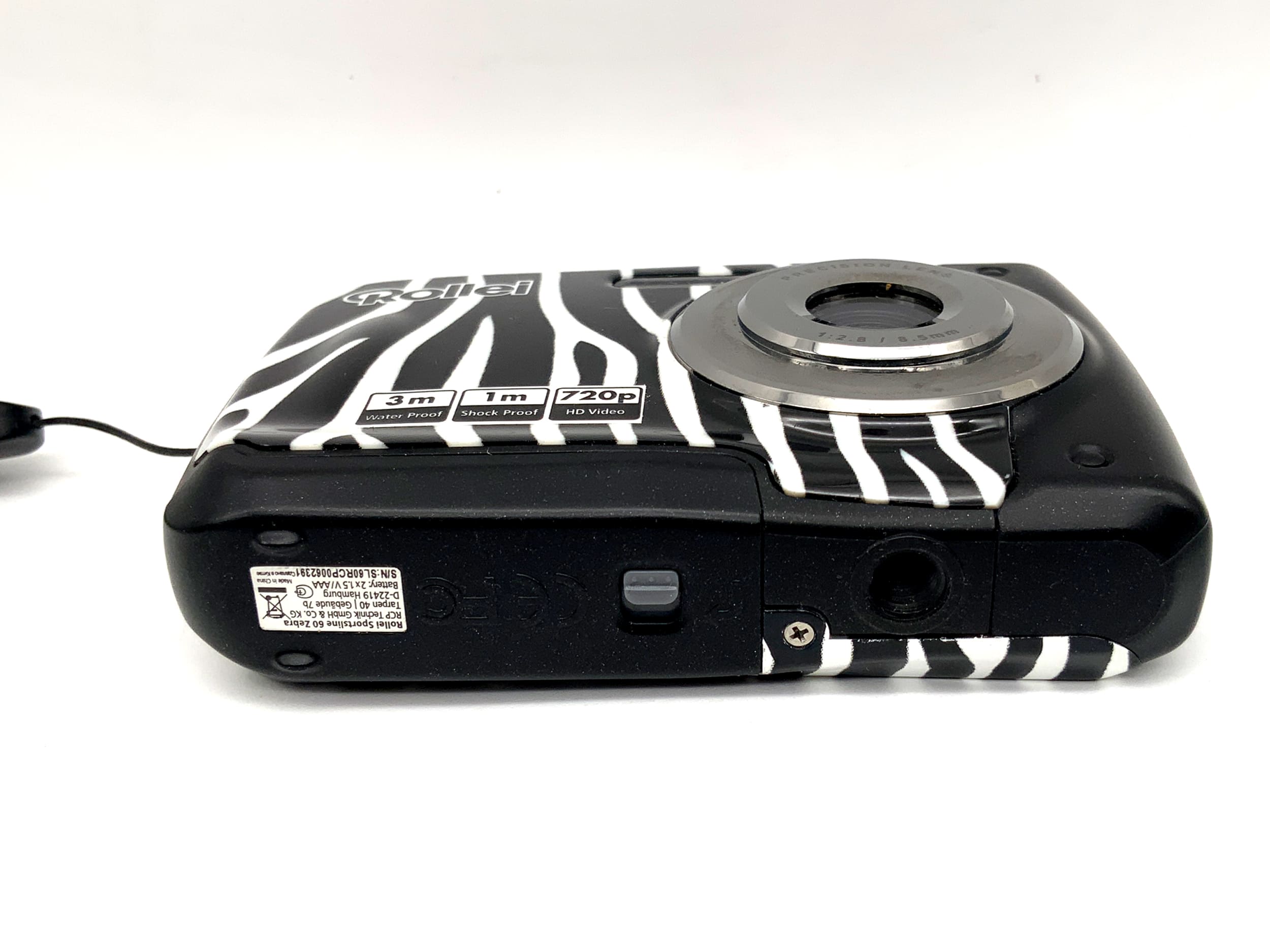 Rollei Sportsline 60 Zebra Digitale Kompaktkamera mit 1:2.8 f/8.5mm