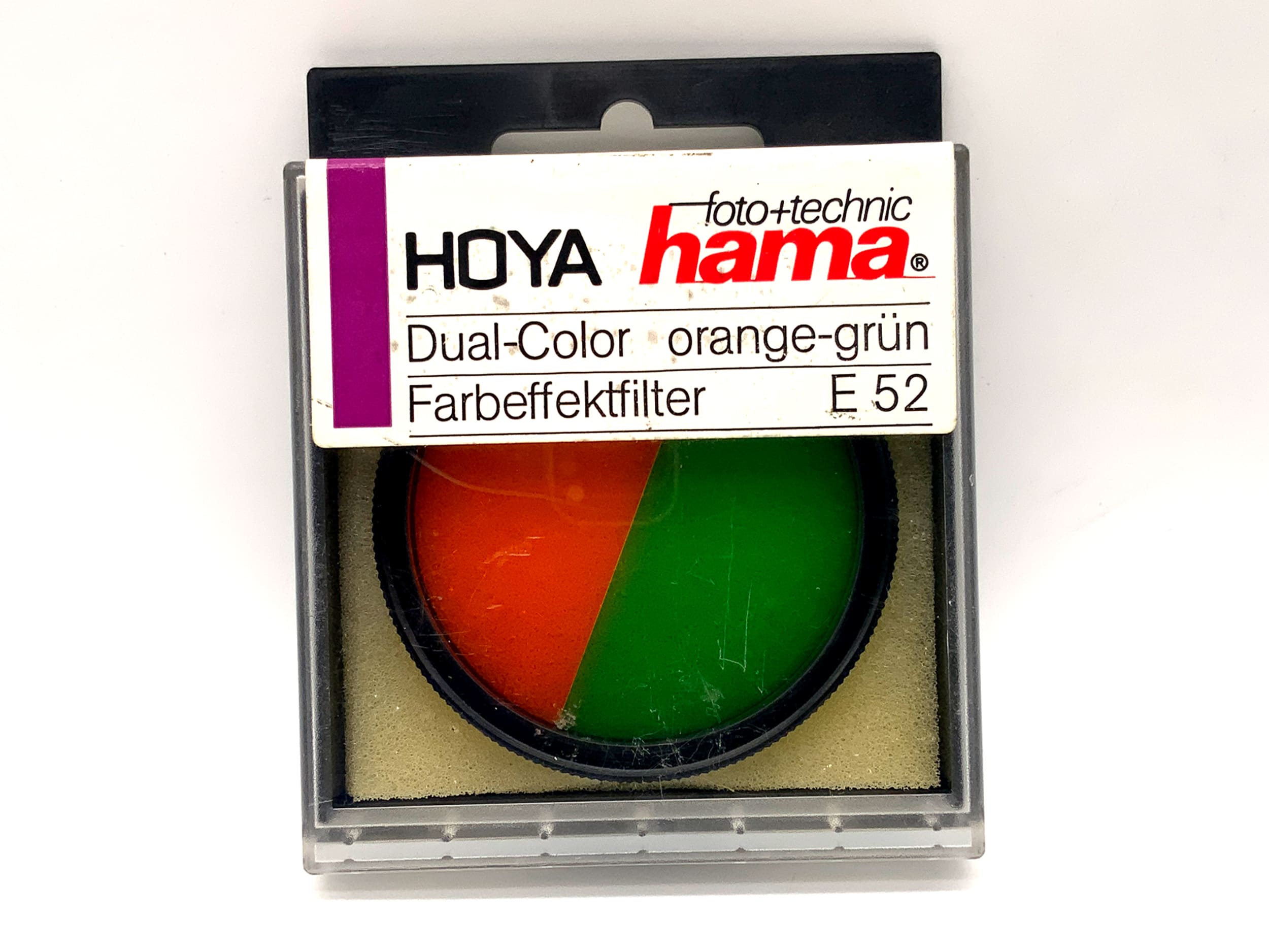 Hoya Farbeffektfilter Dual-Color O/G 842/520 orane-grün im Etui Filter 52mm
