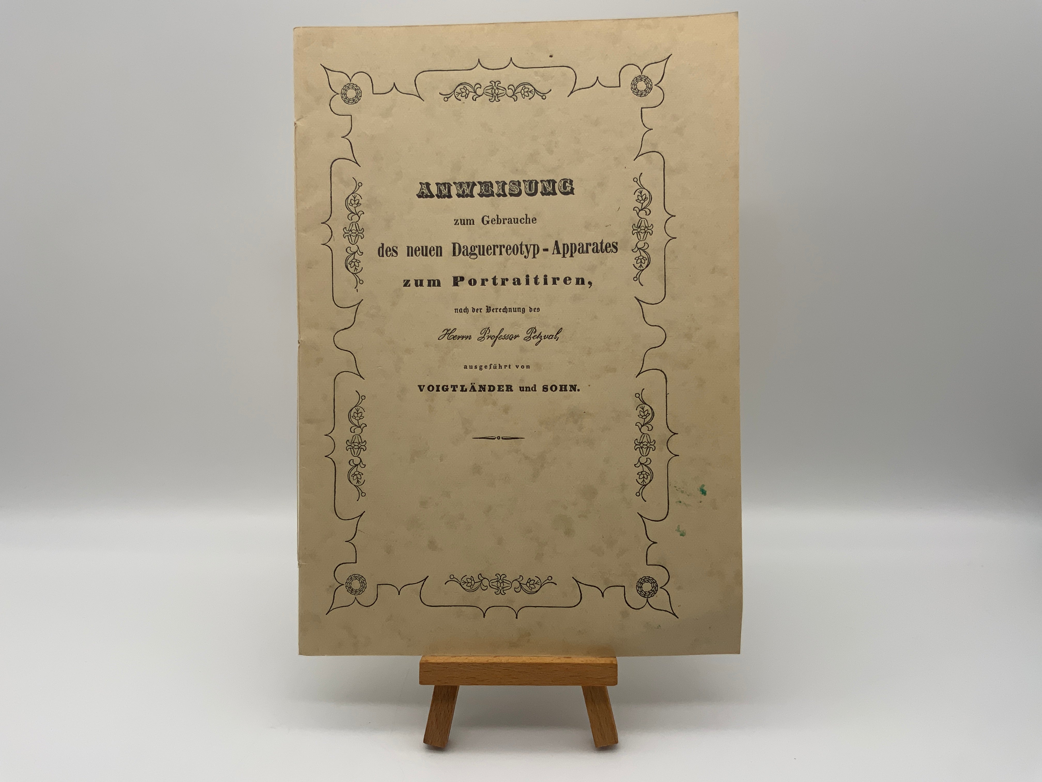 Voigtländer Daguerreotyp-Apperat zum Portraitiren Bedienungsanleitung Deutsch