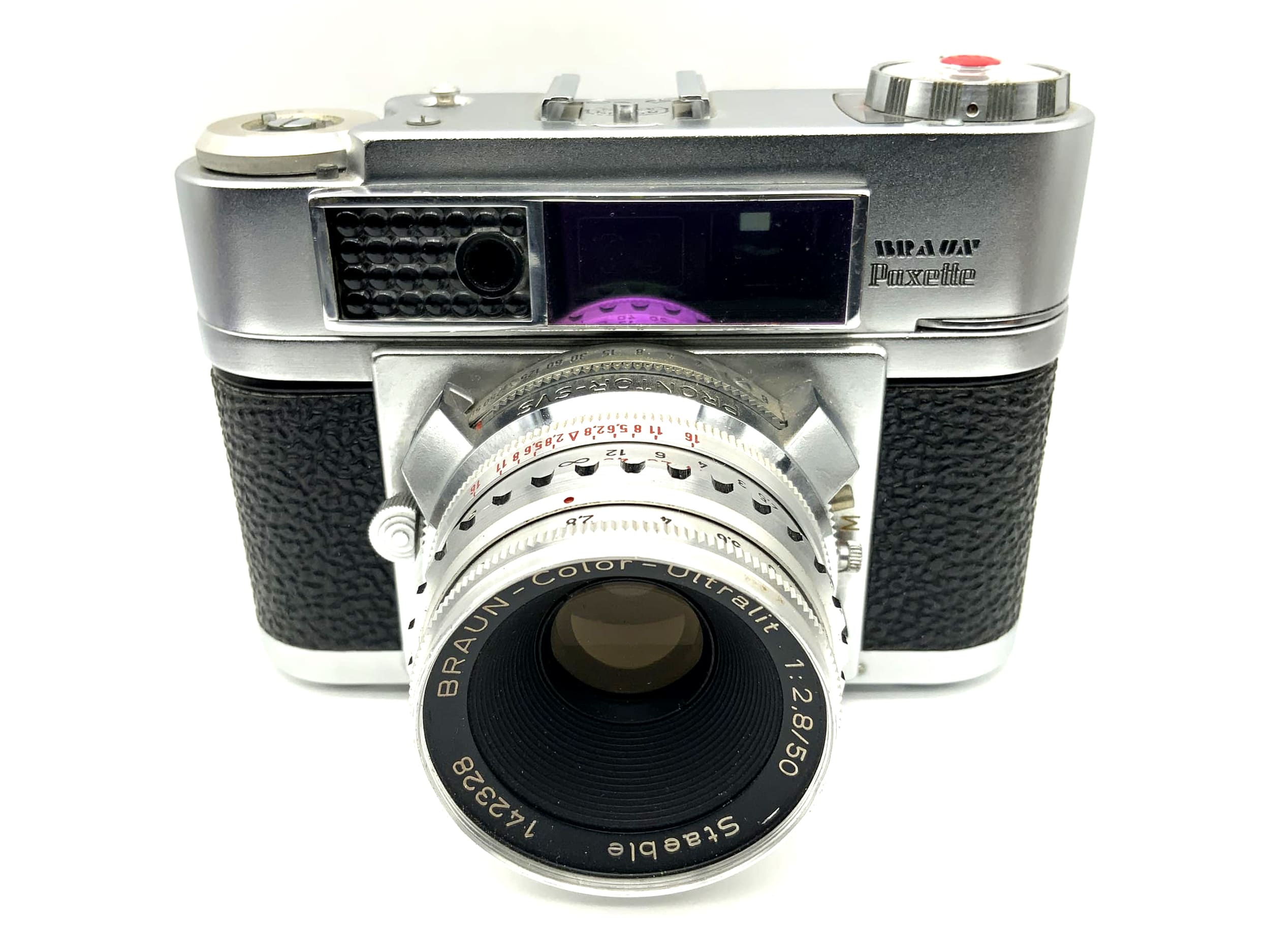 Braun Paxette Super II BL mit Staeble Color Ultralit 1:2.8/50 Prontor SVS