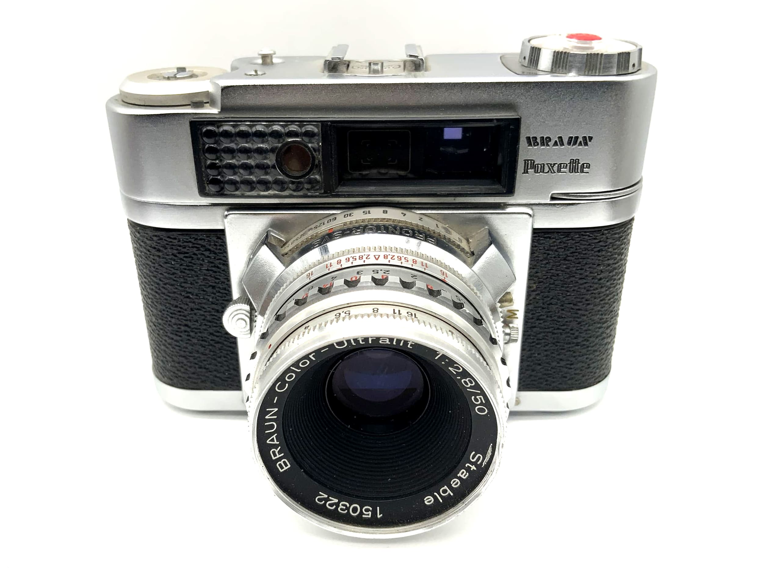 Braun Paxette II BL + Staeble Color-Ultralit 1:2.8/50 Prontor SVS !Beli defekt!