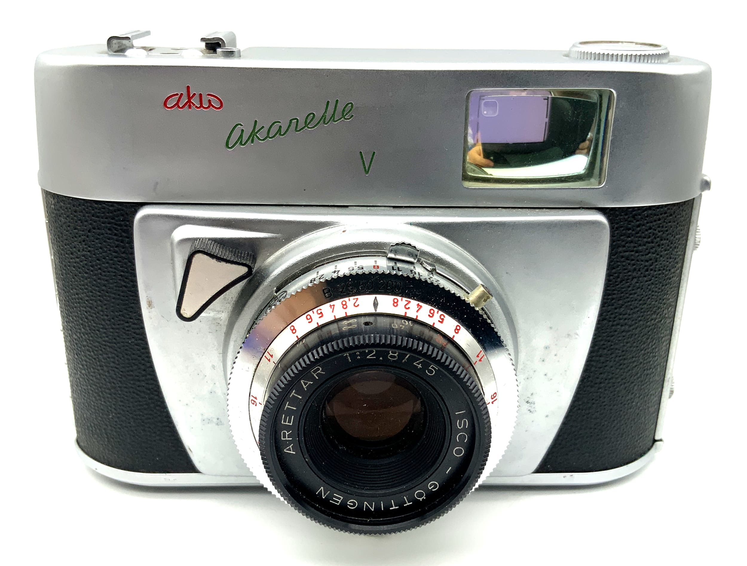 AKW akarette V Sucherkamera mit Arettar 1:2.8/45 Vario Analogkamera