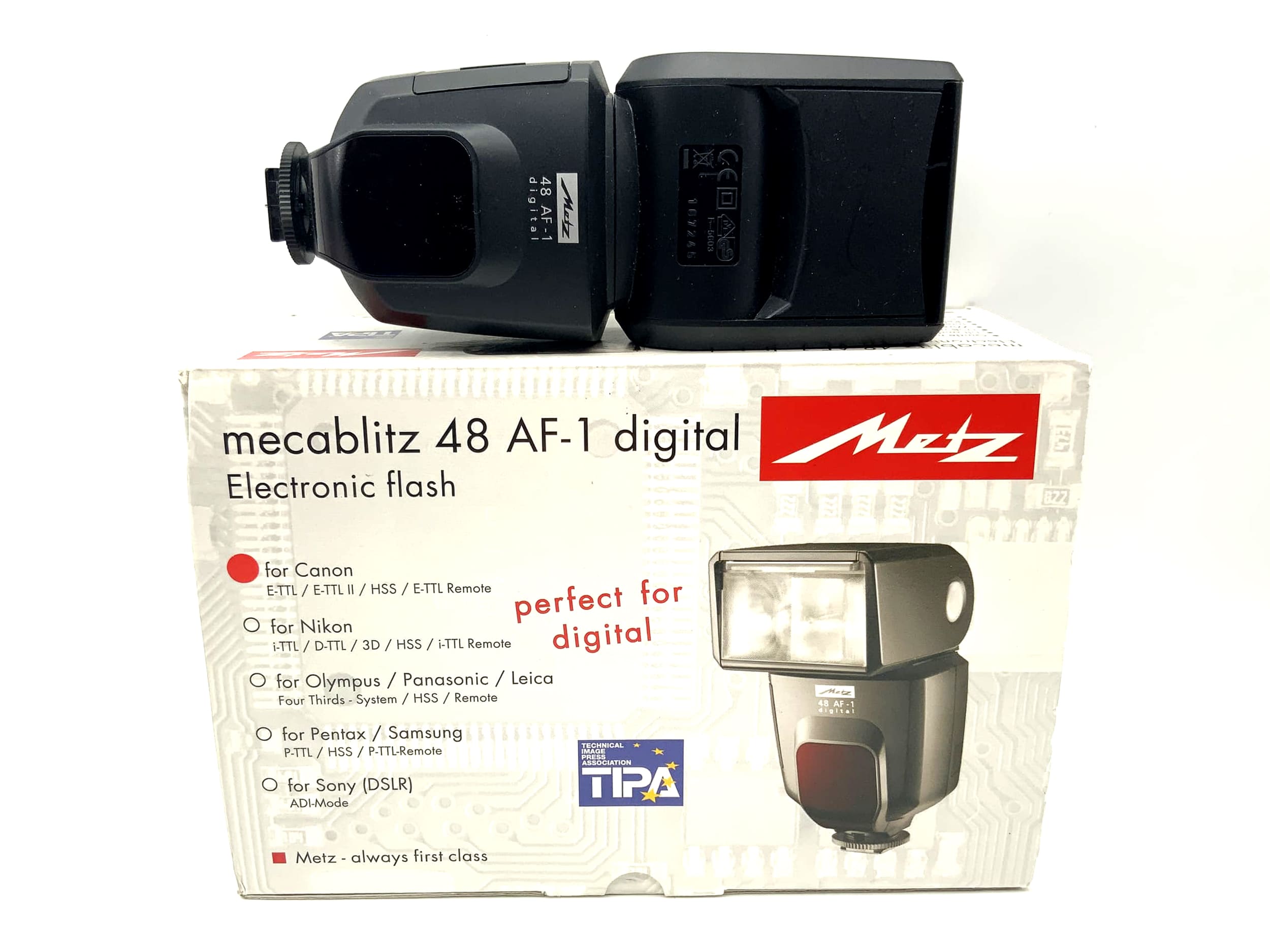 Metz mecablitz 48 AF-1 Blitzgerät Electronic flash mit OVP für Canon Blitz