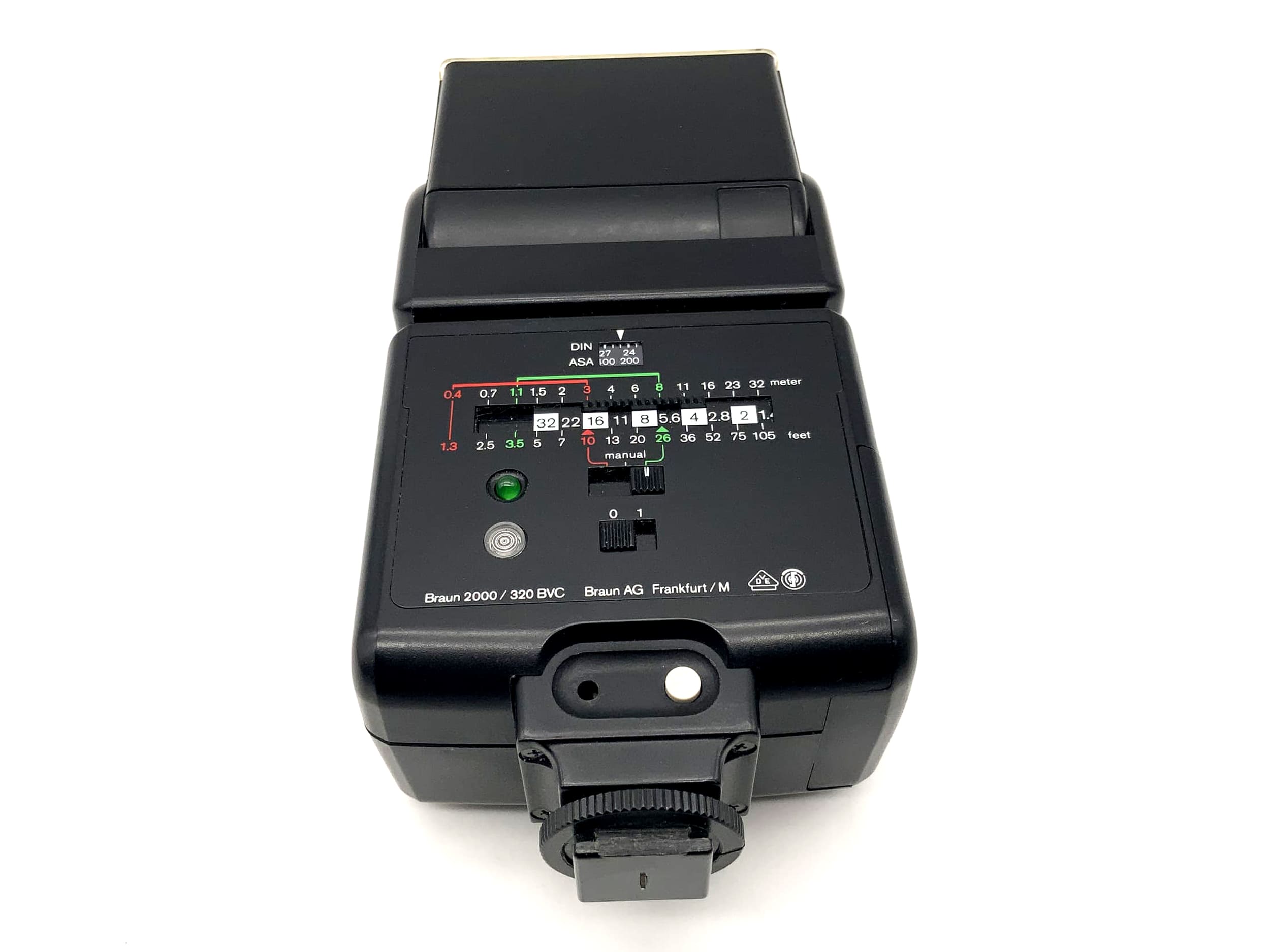 Braun 320 BVC Blitzgerät Mittelkontakt Kamera Blitz Aufsteckblitz Flash Licht