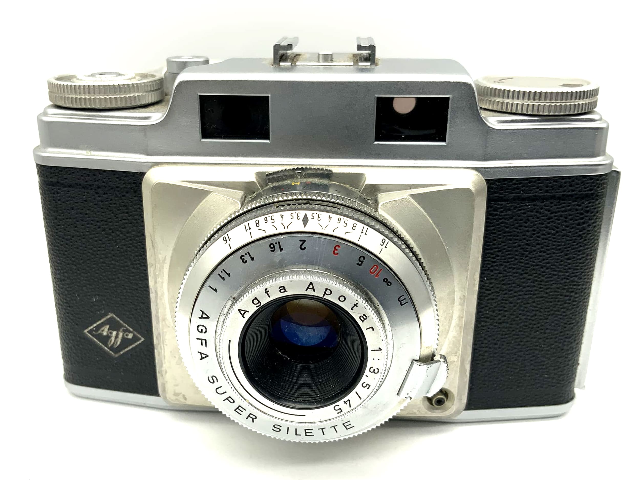 Agfa Super Silette Messsucherkamera mit Apotar 1:3.5/45 Analogkamera Prontor-SVS