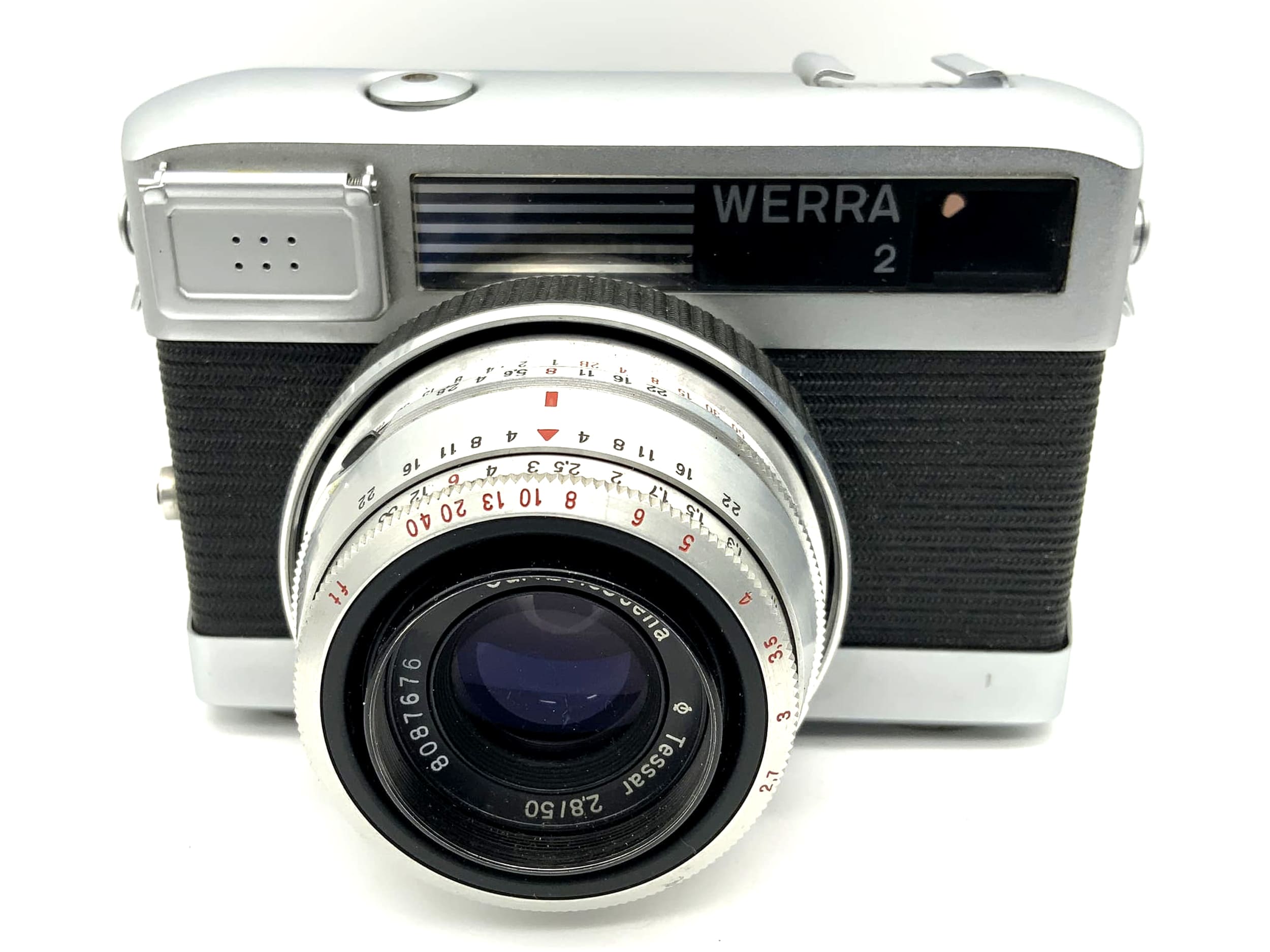 Carl Zeiss Jena Werra 2 Sucherkamera mit Tessar 2.8/50 Prestor RVS schwarz