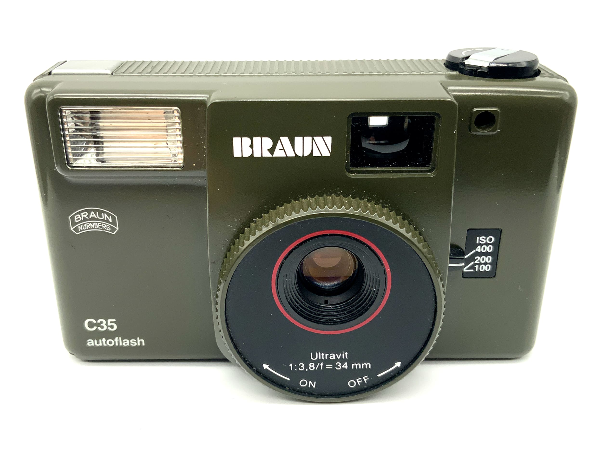 Braun C35 autoflash Point&Shoot mit Ultravit 1:3.8/34mm Analogkamera