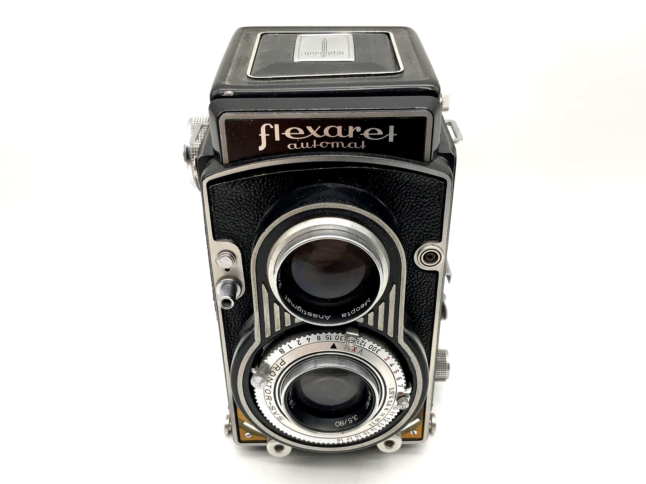 Meopta Flexaret Automat IVa TLR mit Belar 3.5/80 Compur Tapeten Rollei F&H 6x6