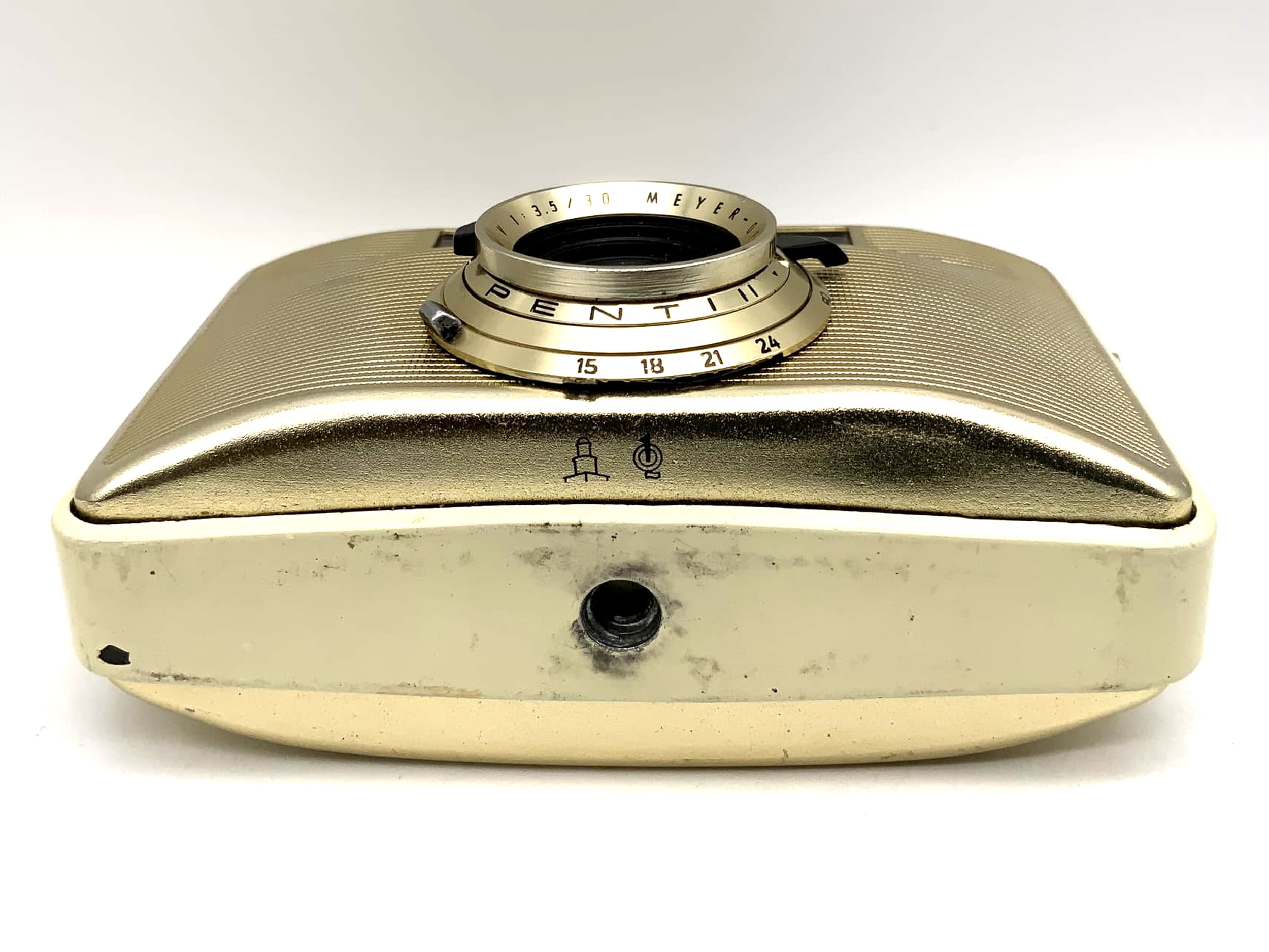 Pentacon Penti II Kamera Meyer Optik Domiplan V 3.5/30 gold/bege !Beli defekt!
