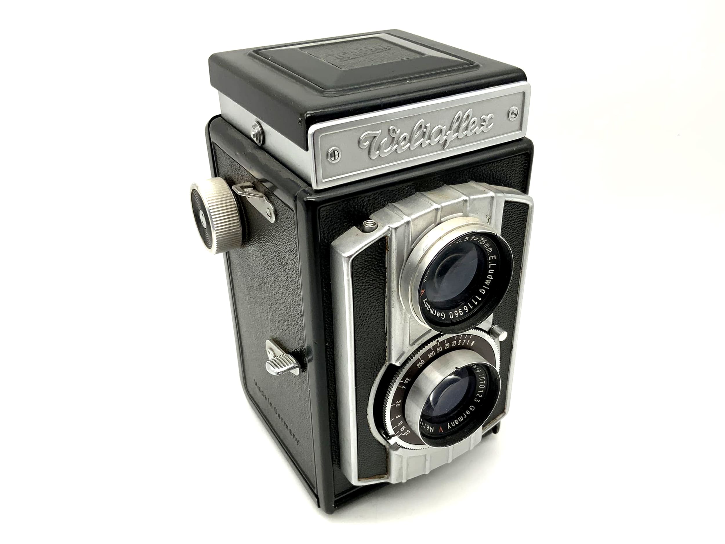 Welta Weltaflex TLR mit E.Ludwig Meritar 1:3.5 f=75mm red V Vebur