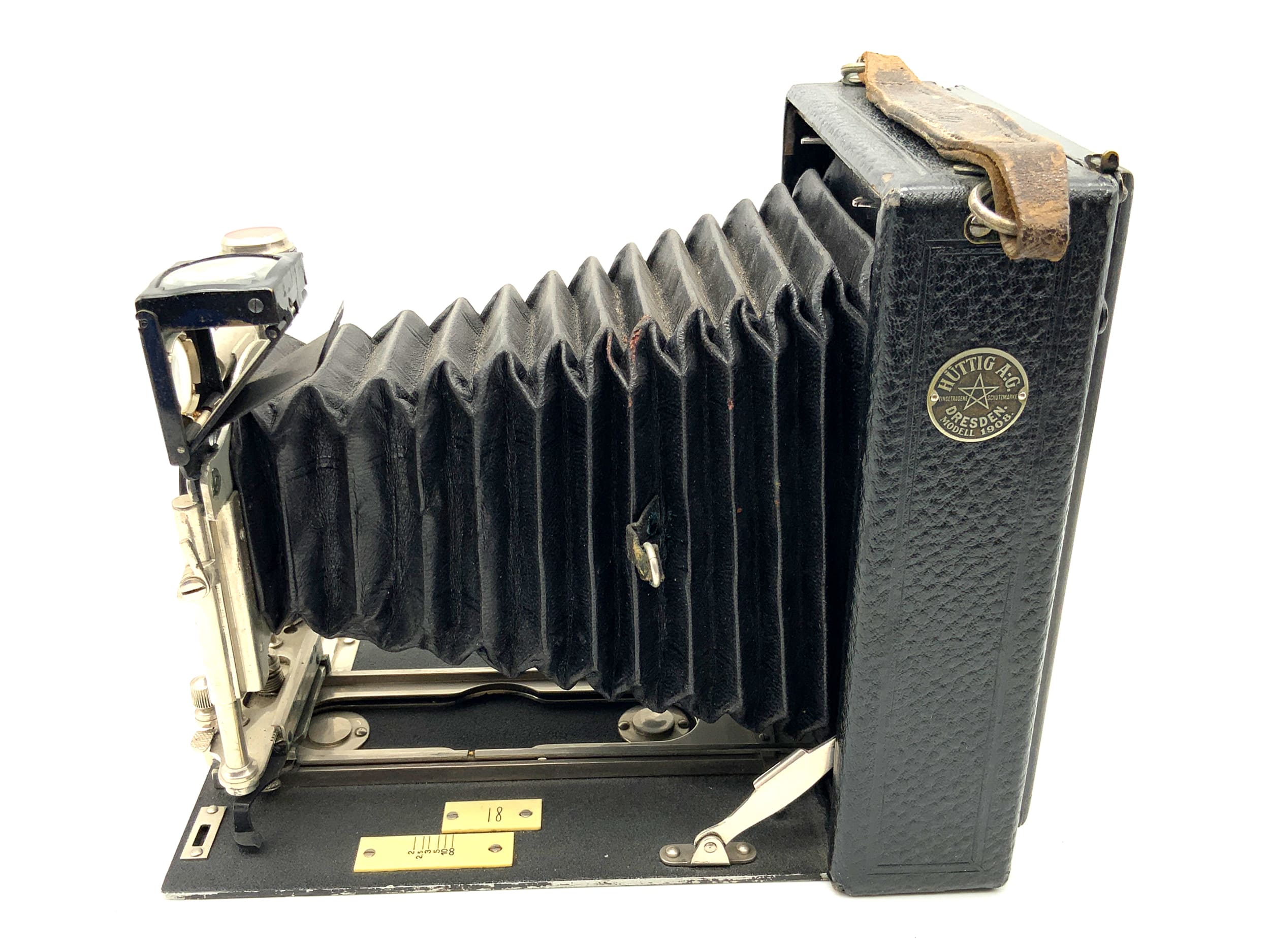 Hüttig Toska Modell 1908 Plattenkamera mit Aplanat Helios 1:8/125mm 0