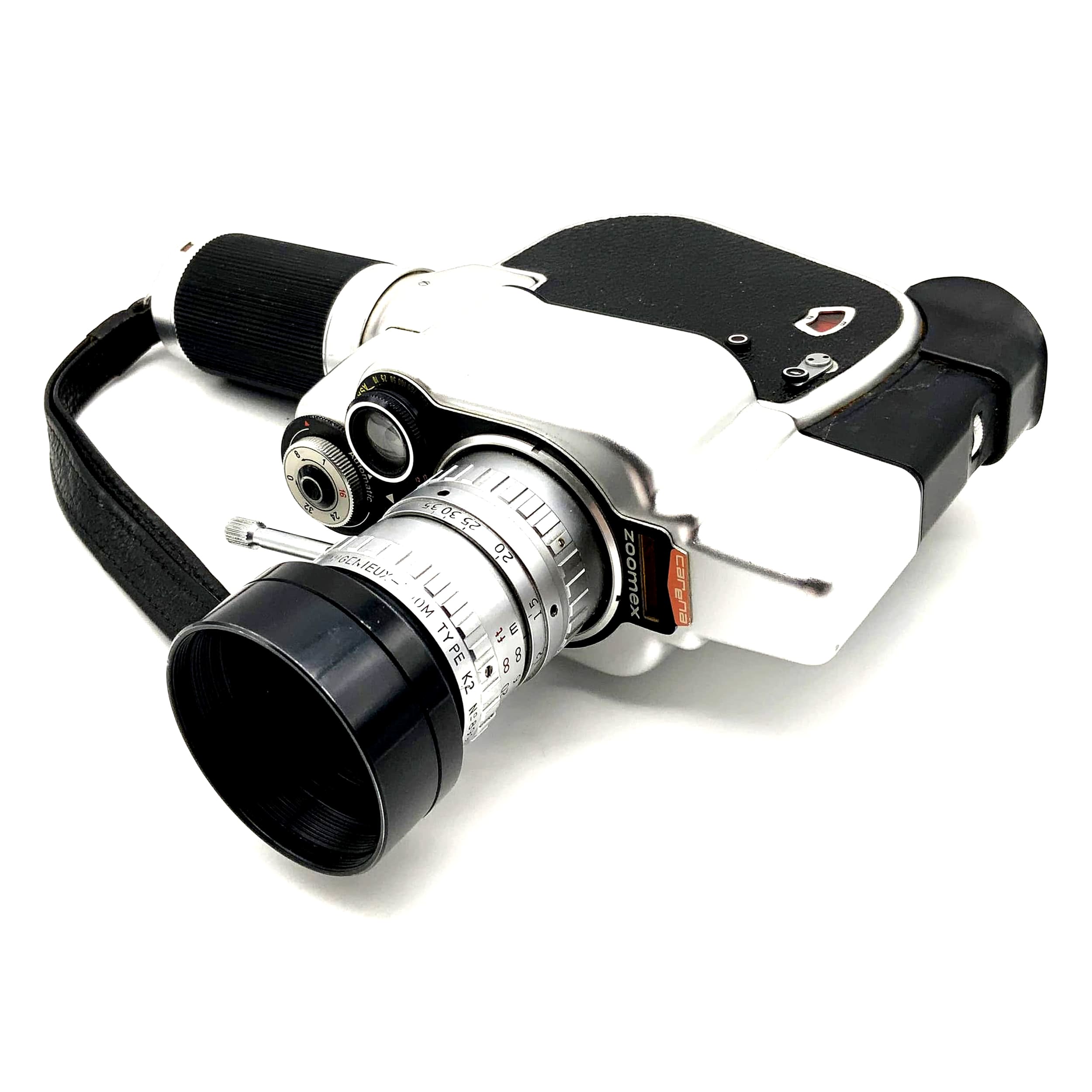 Carena Zoomex Filmkamera mit Angenieux Zoom Type K2 1.8//7.5-35mm Super 8 Kamera