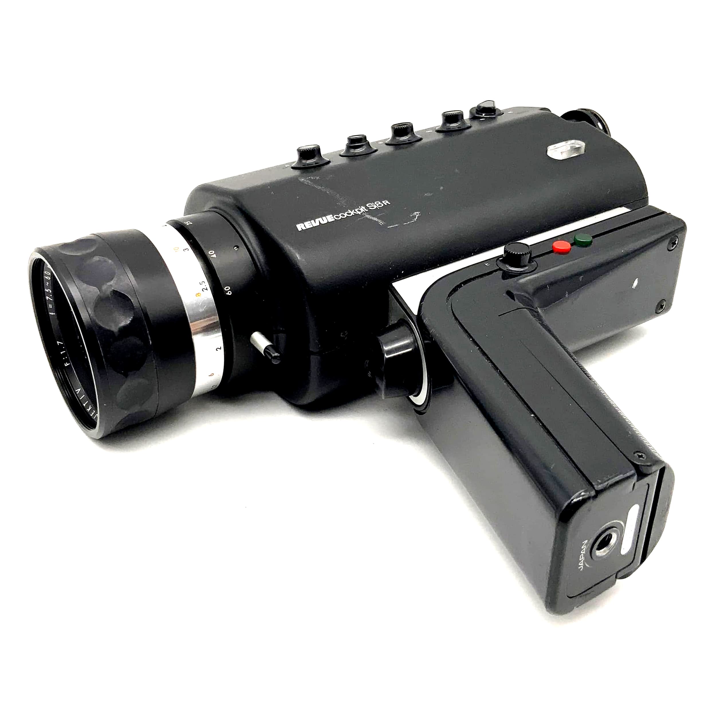 Revue cockpit S/8R Filmkamera mit Reflex Zoom F:1.7 f=7.5-60mm Super 8 Kamera