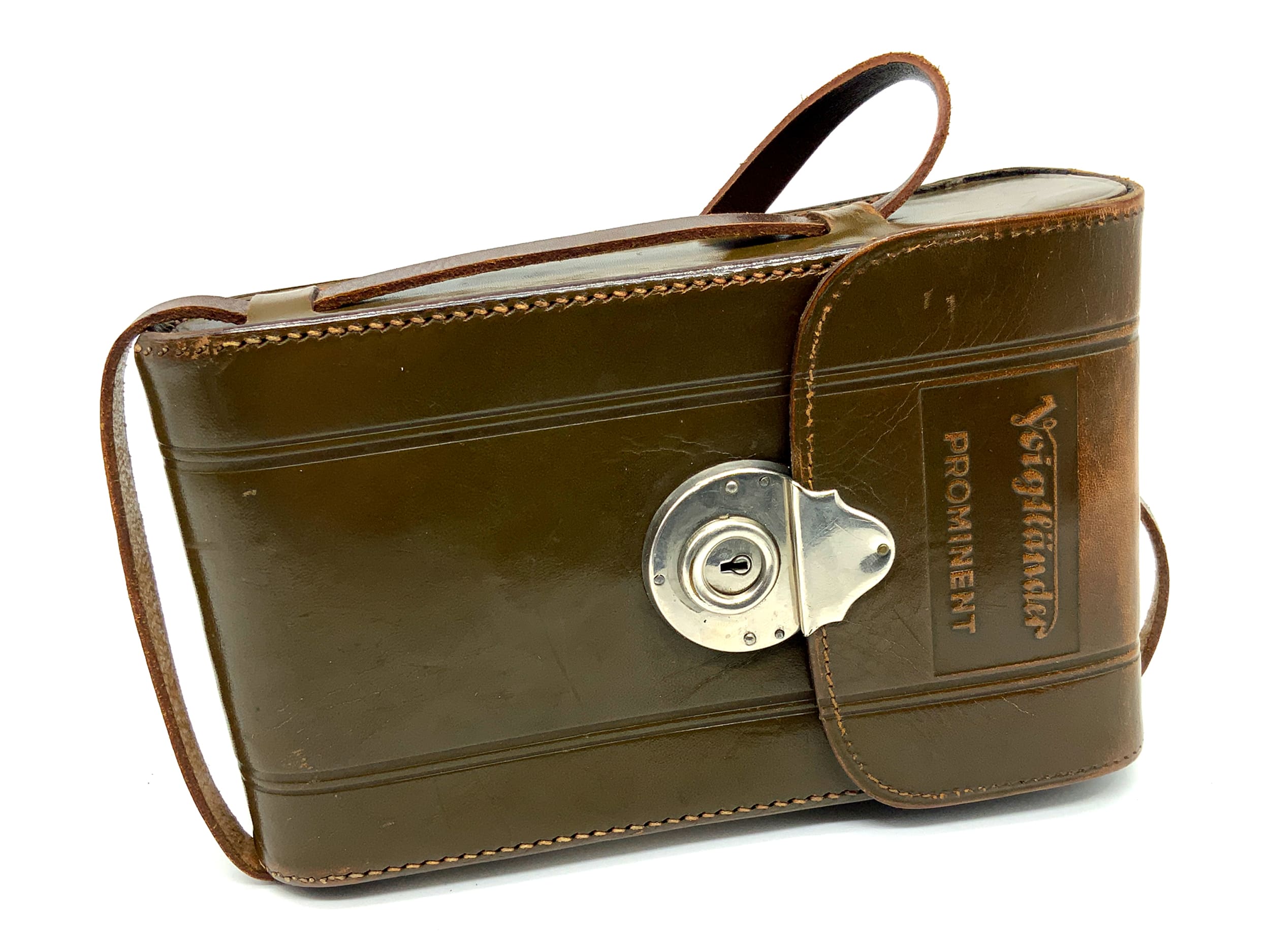 Voigtländer Prominent Bereitschaftstasche braun 6x9 Leder Case Tasche Fototasche