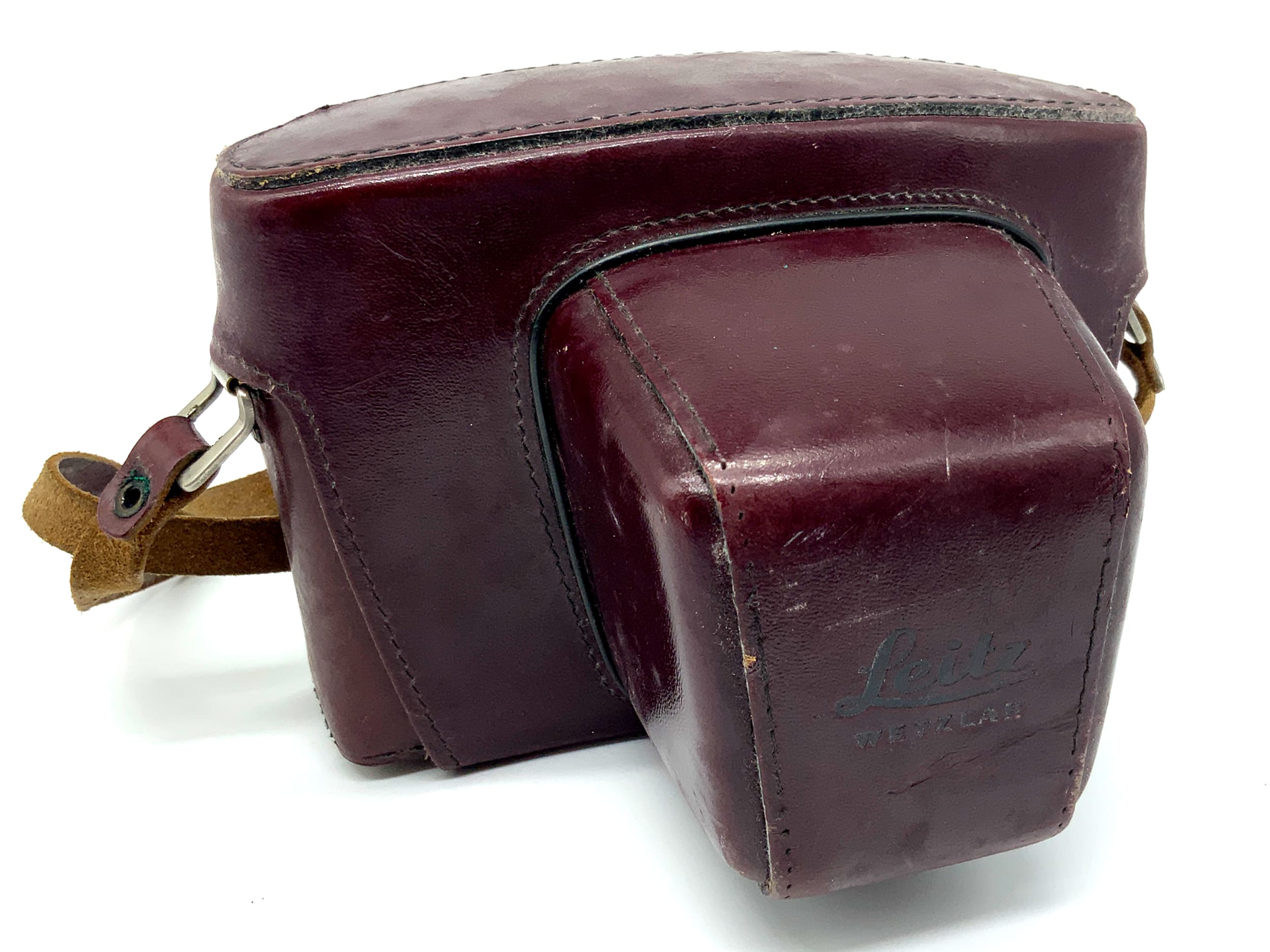 Leitz 14504 Bereitschaftstasche rot Leder für Leica Leicaflex SL 2 bordeaux