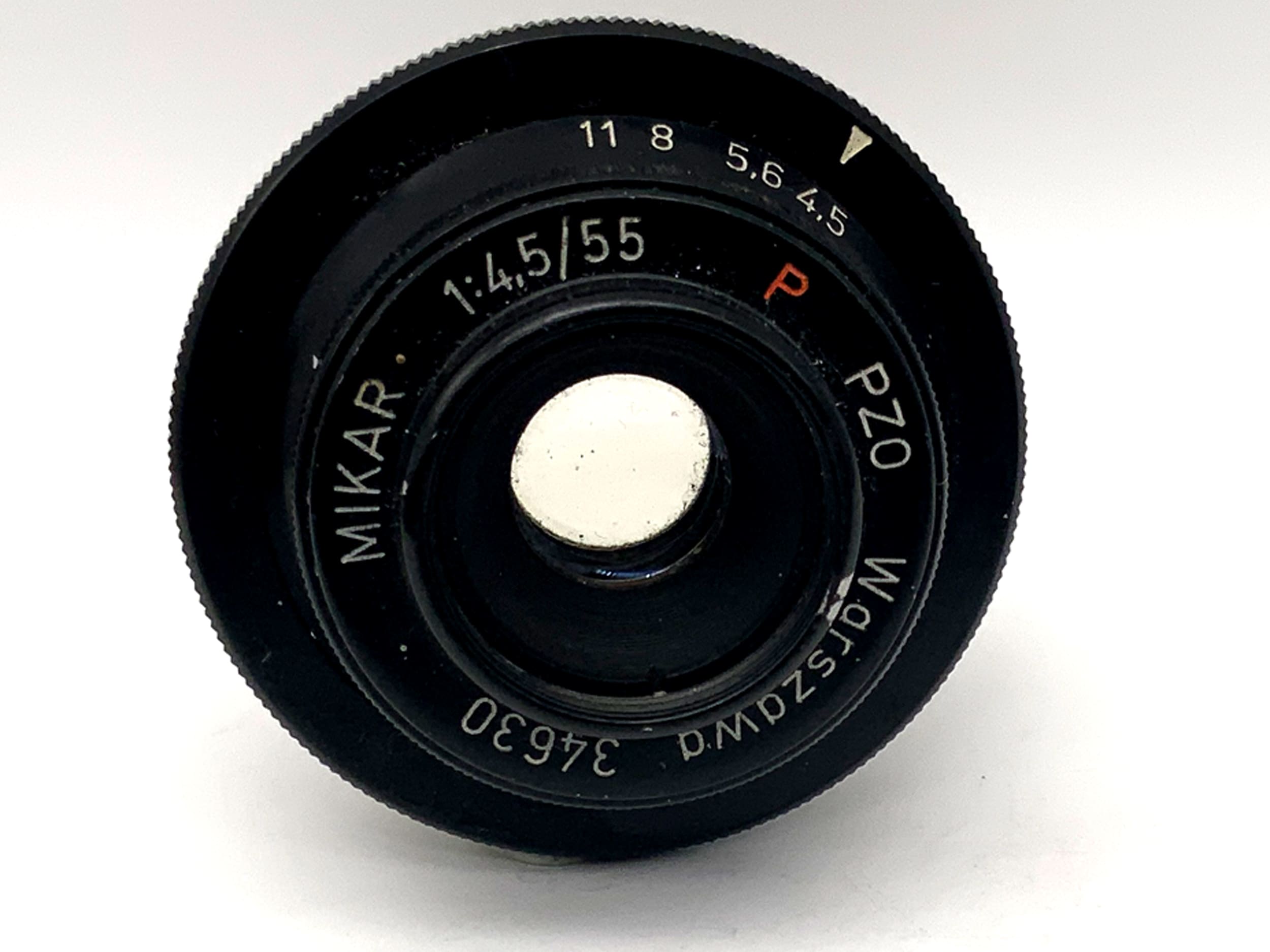 Mikar 55mm 1:4.5 Vergrößerungsobjektiv PZO red P Warszawa Enlarger Lens (M42)