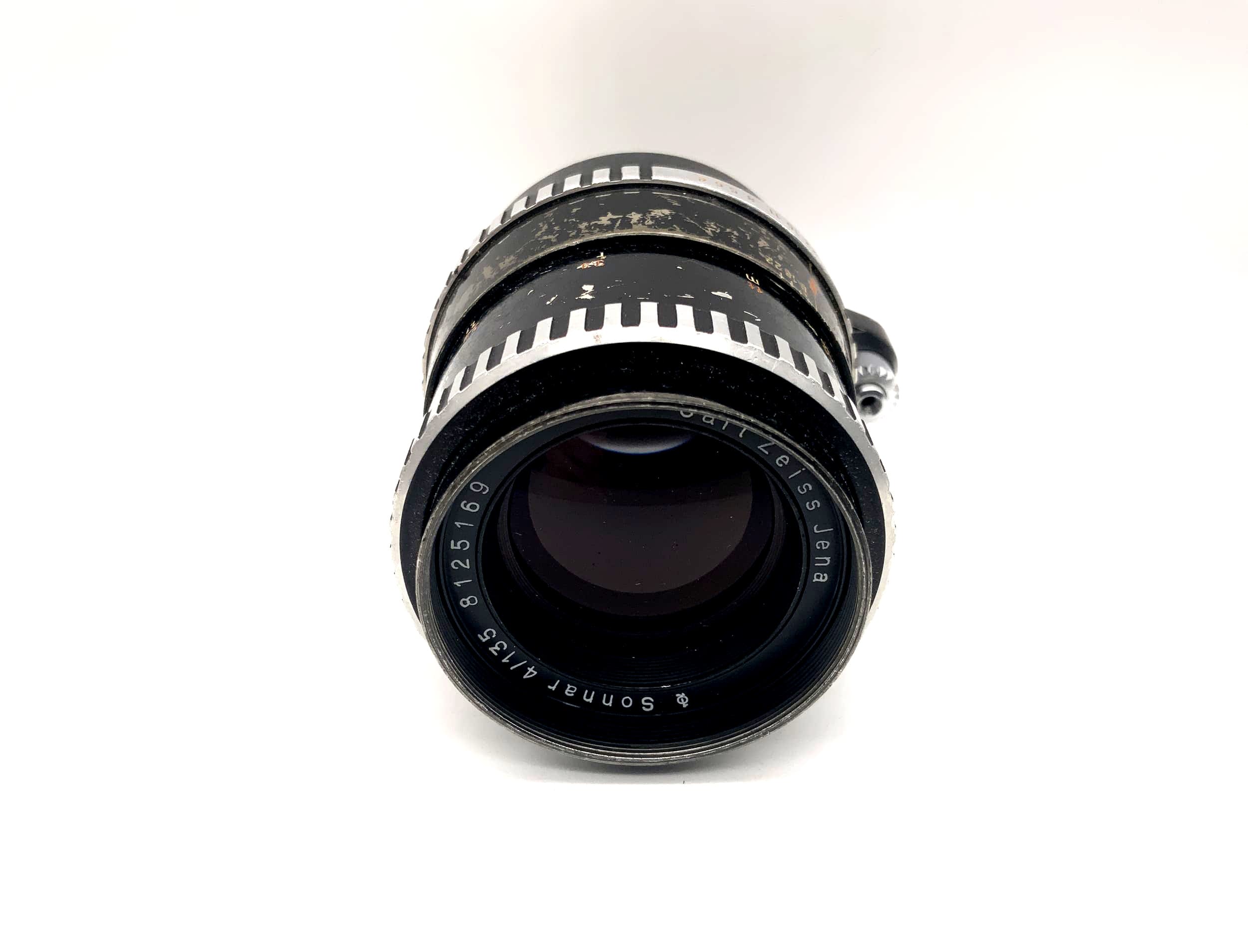 Carl Zeiss 135mm 1:4 Objektiv Sonnar Zebra Kamera Camera Lens (Exa)