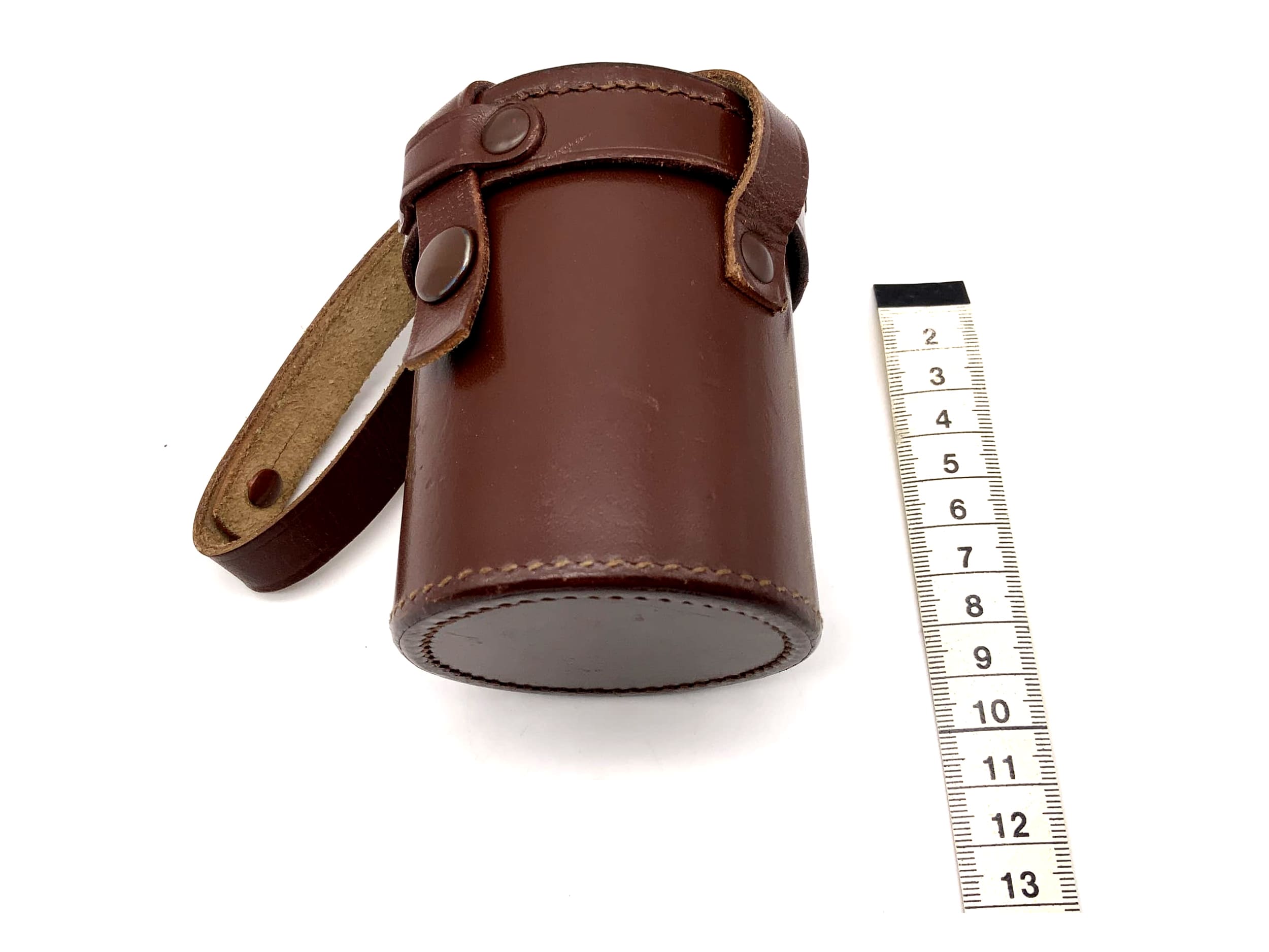 Köcher braun ca.9x7cm Leder Objektivtasche universell Hard Case Lens Case