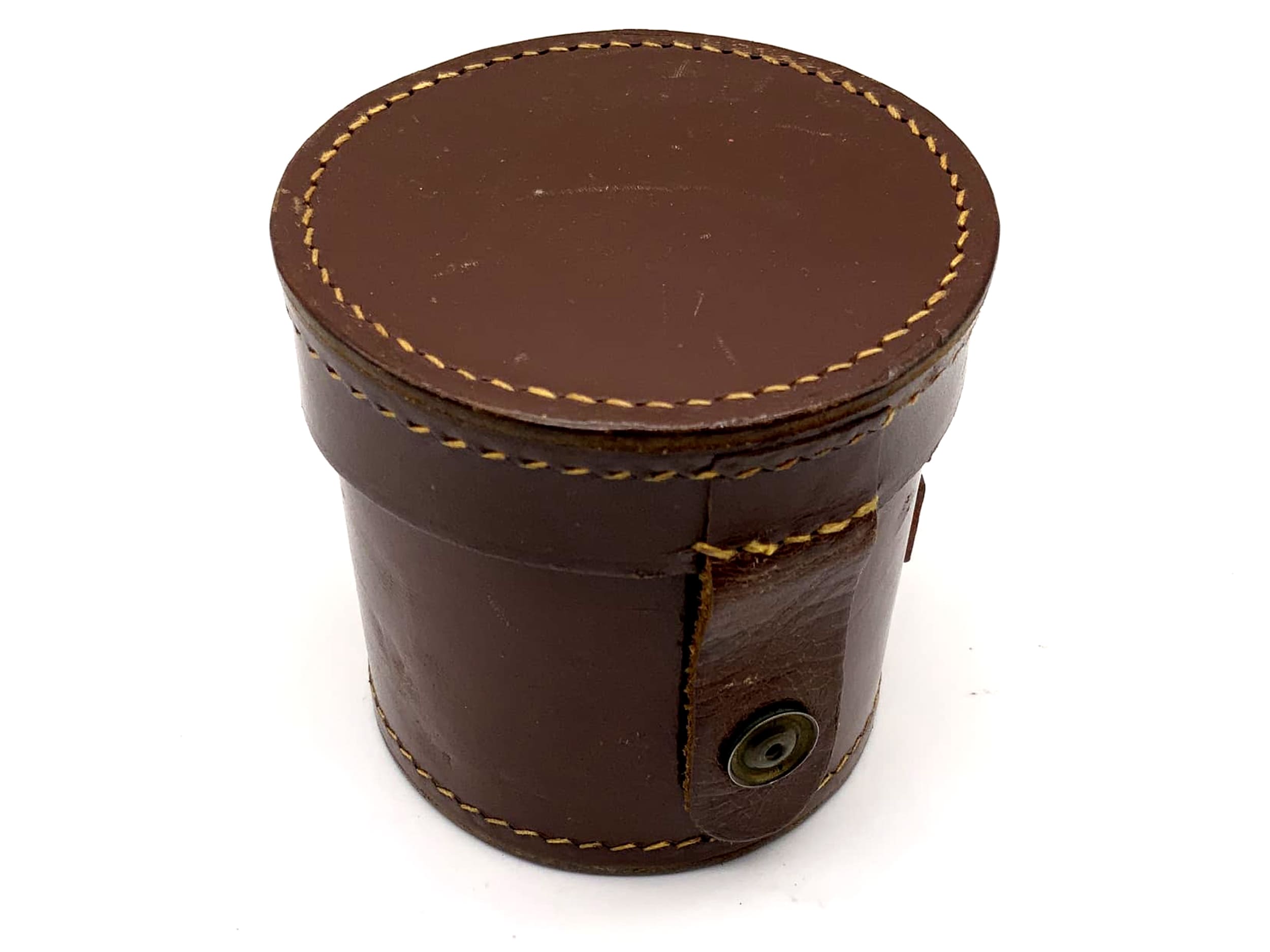 Köcher braun ca.8x8cm Leder Objektivtasche universell Hard Case Lens Case