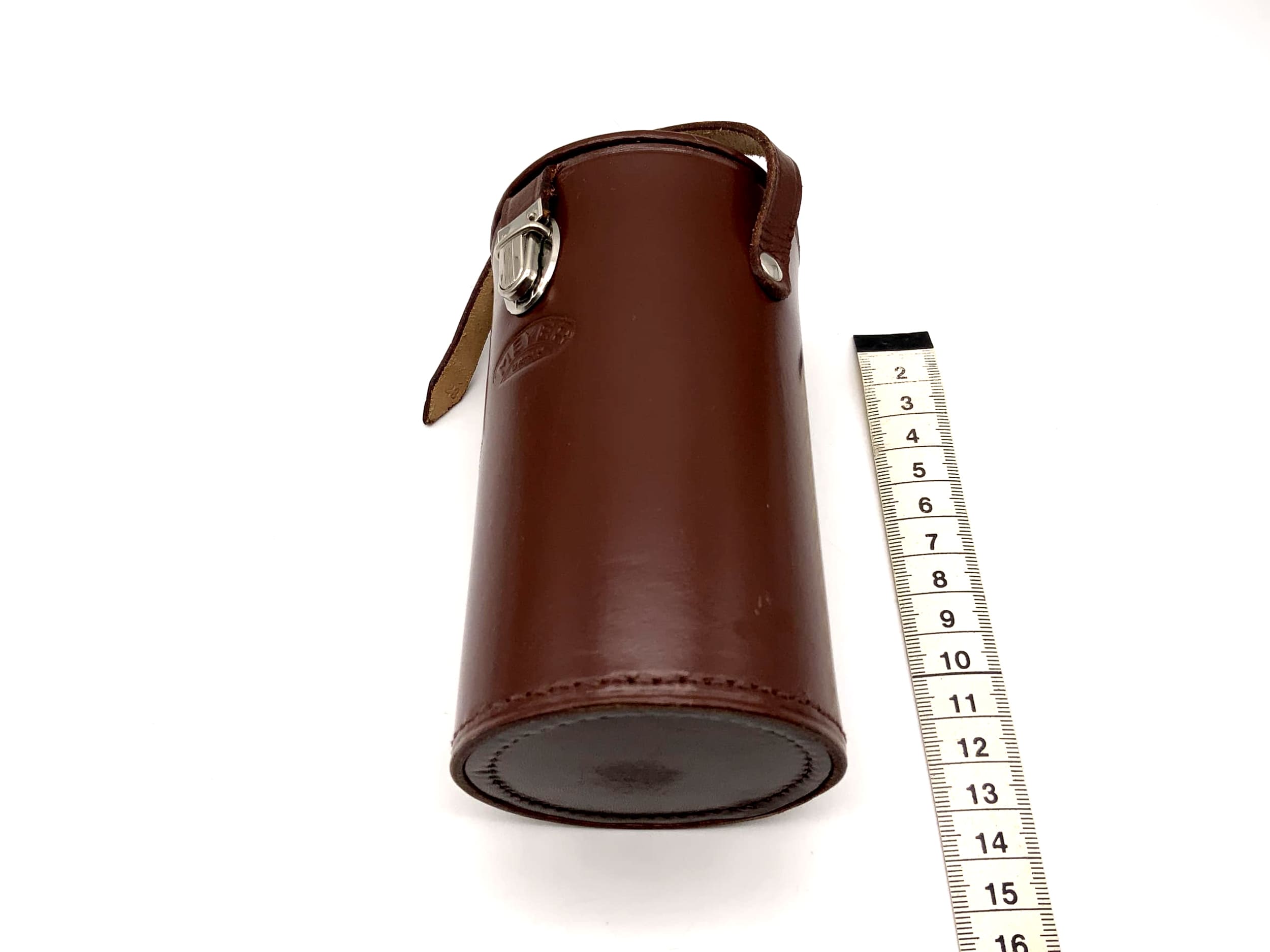 Meyer Optik Köcher braun ca.13x7cm Leder Objektivtasche universell Lens Case