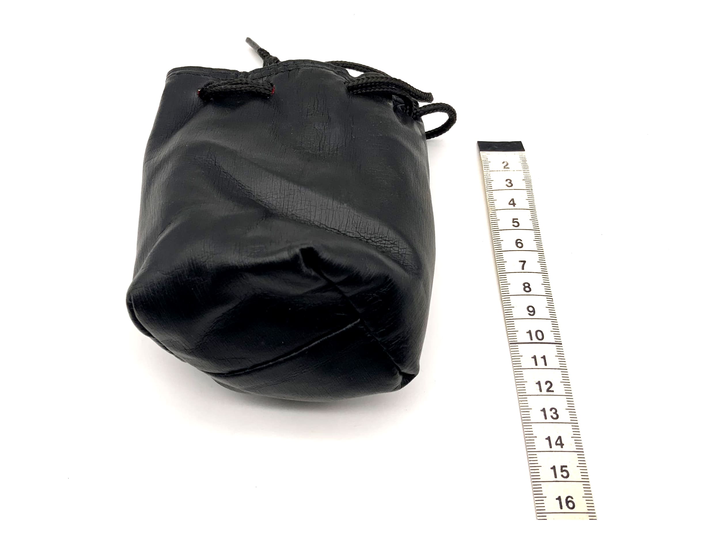 Köcher schwarz ca.12x7cm Leder Objektivbeutel universell Lens Case