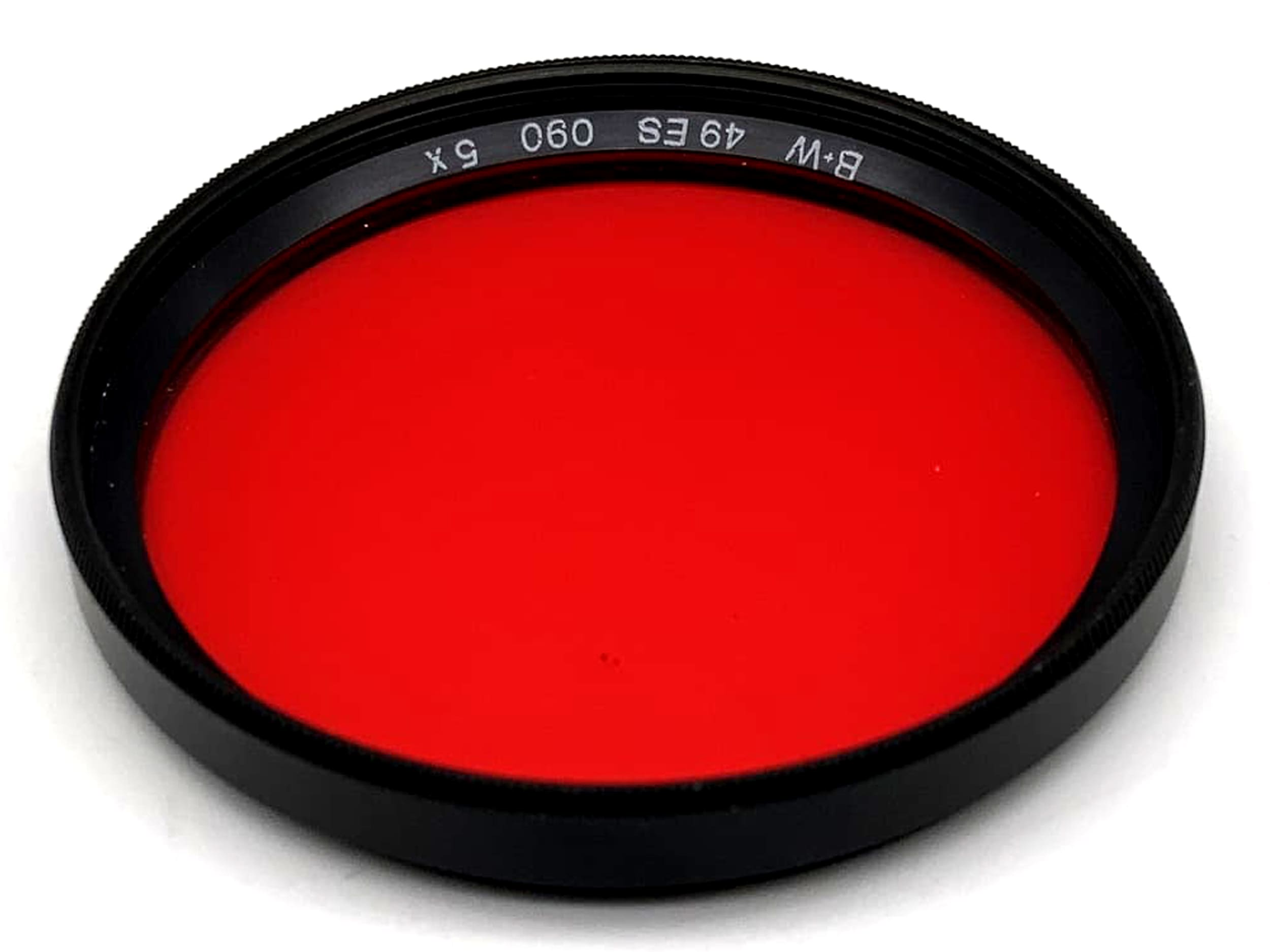 B+W Farbfilter Rot 090 5x red Filter 49mm Kreisförmig Filtergewinde M49