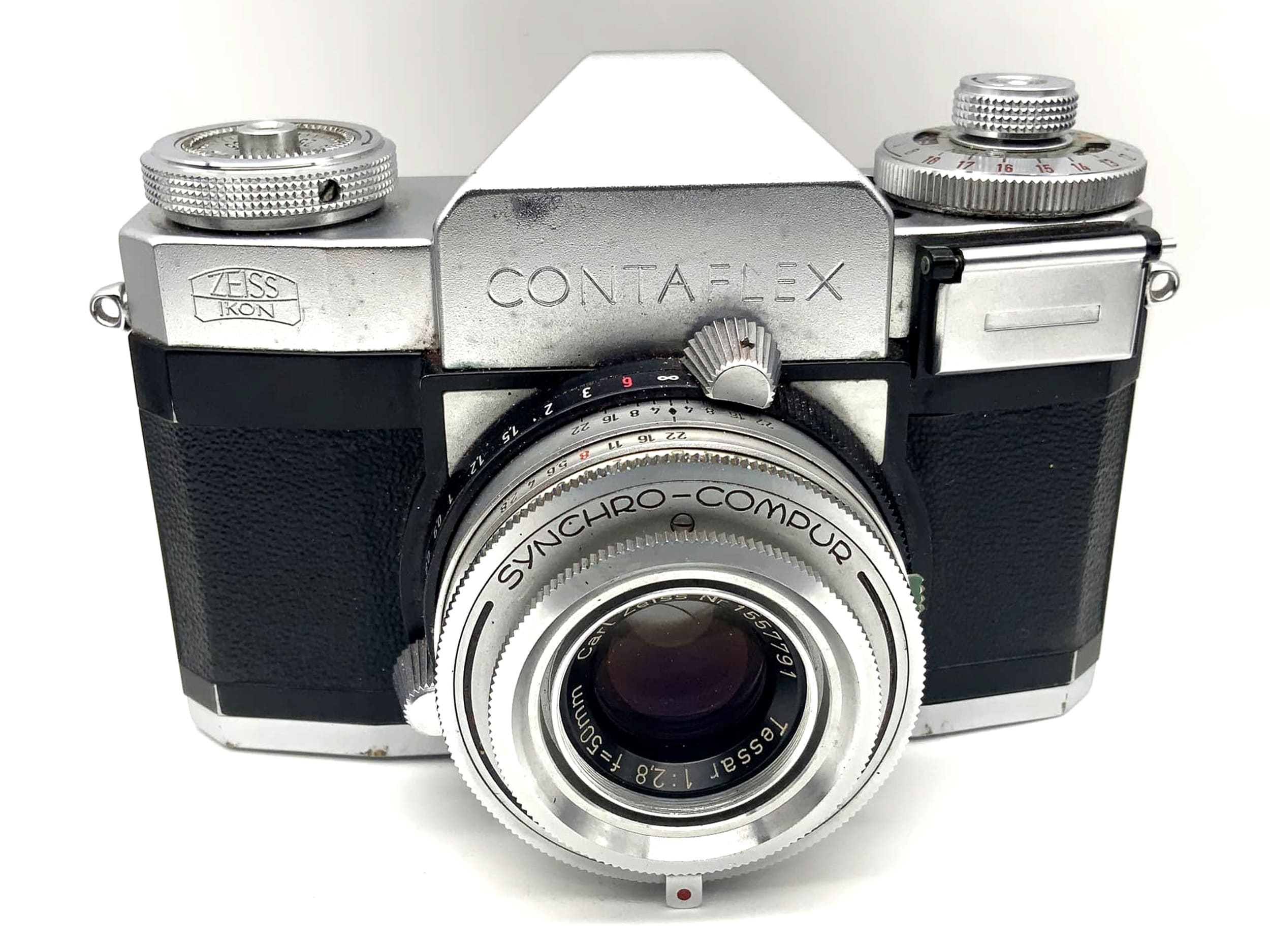 Zeiss Ikon Contaflex 35mm SLR analog mit Tessar 2.8/50 Synchro Compur Body