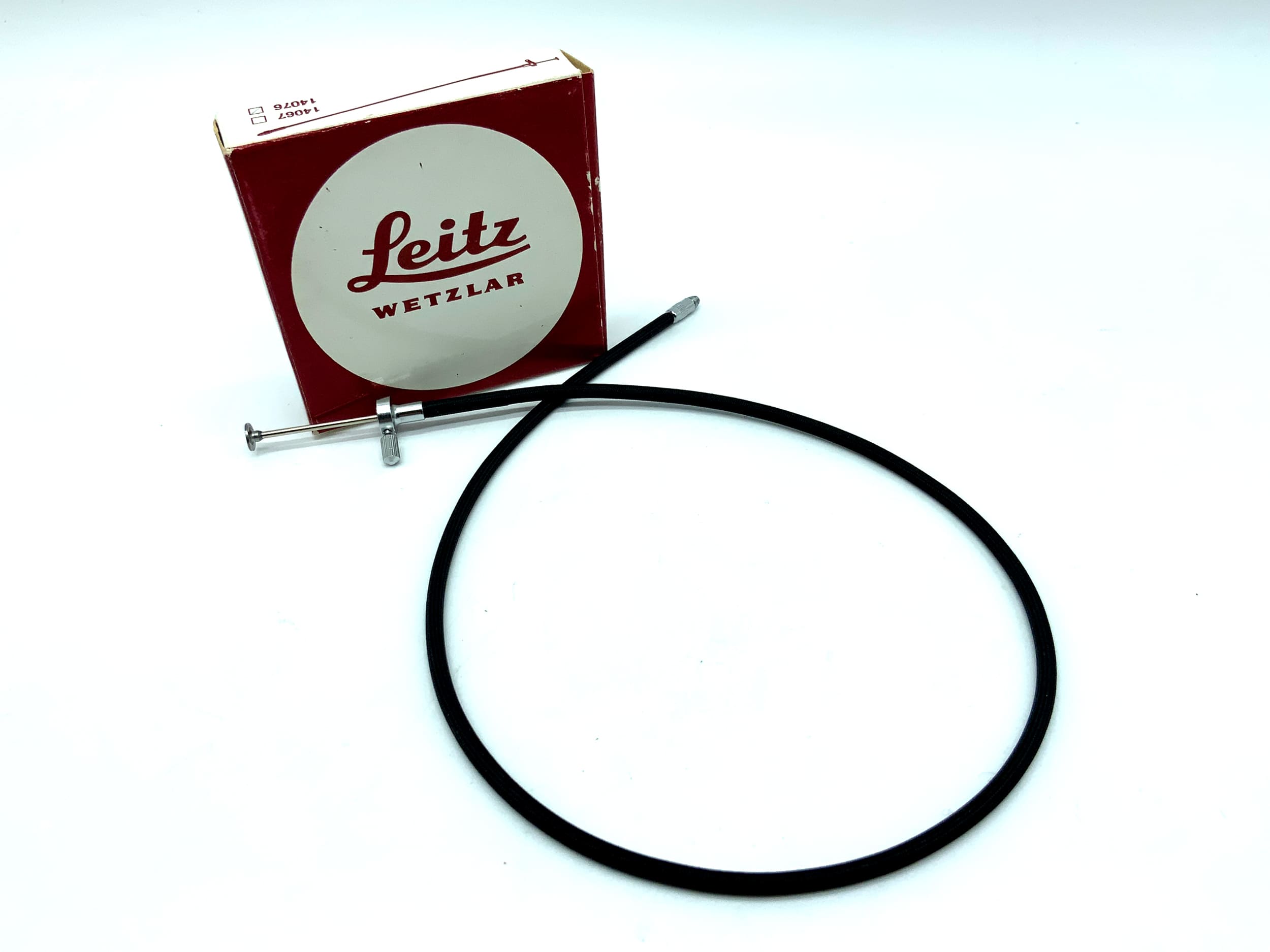 Leitz Leica 14076 Drahtauslöser schwarz ca.50cm mit Feststeller in OVP