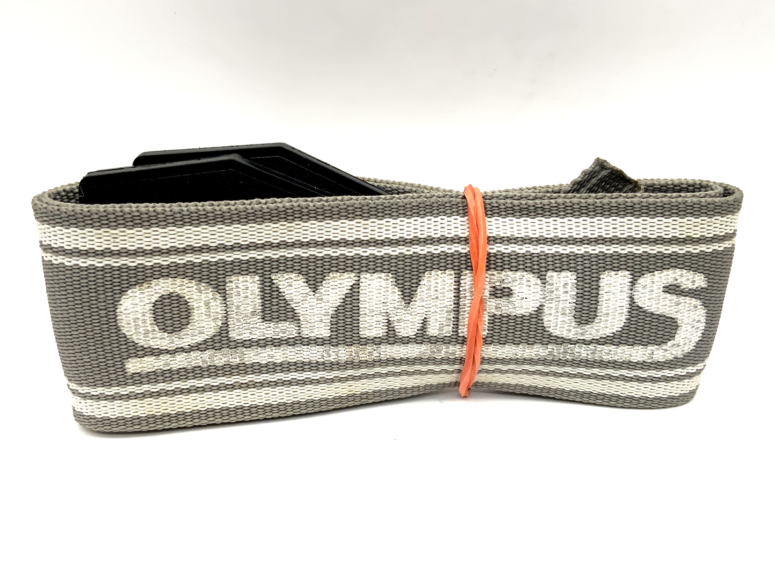 Olympus ca. 38mm breit Gurt grau/weiß Hals Schultergurt Kameragurt Neck Strap