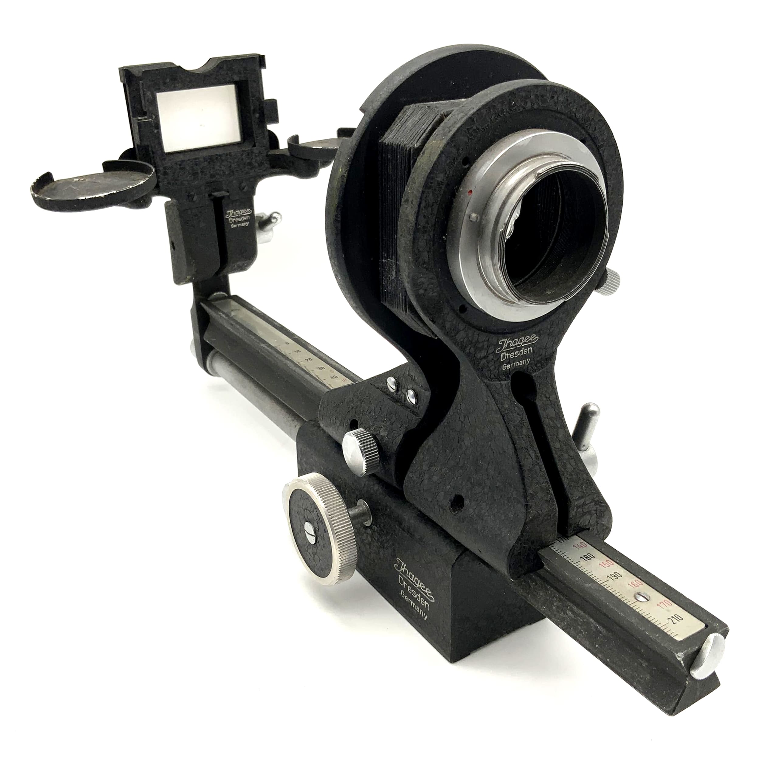 Ihagee Balgengerät schwarz mit Dia Dublikator / Dia Kopiergerät